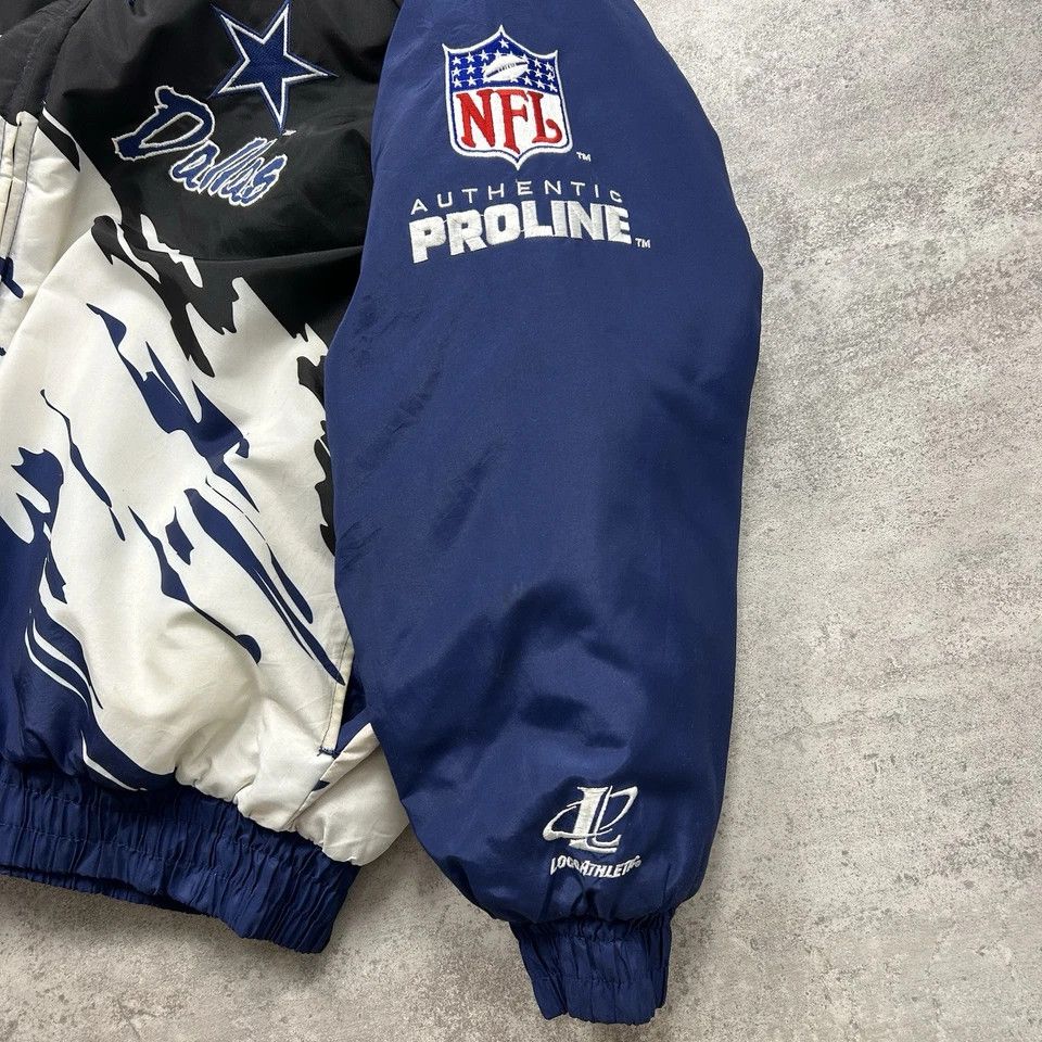 Logo Athletic × NFL × Vintage DALLAS COWBOYS LOGO ATHLETIC SPLASH PUFFER JACKET HOODIE Size US XL / EU 56 / 4 - 5 Thumbnail