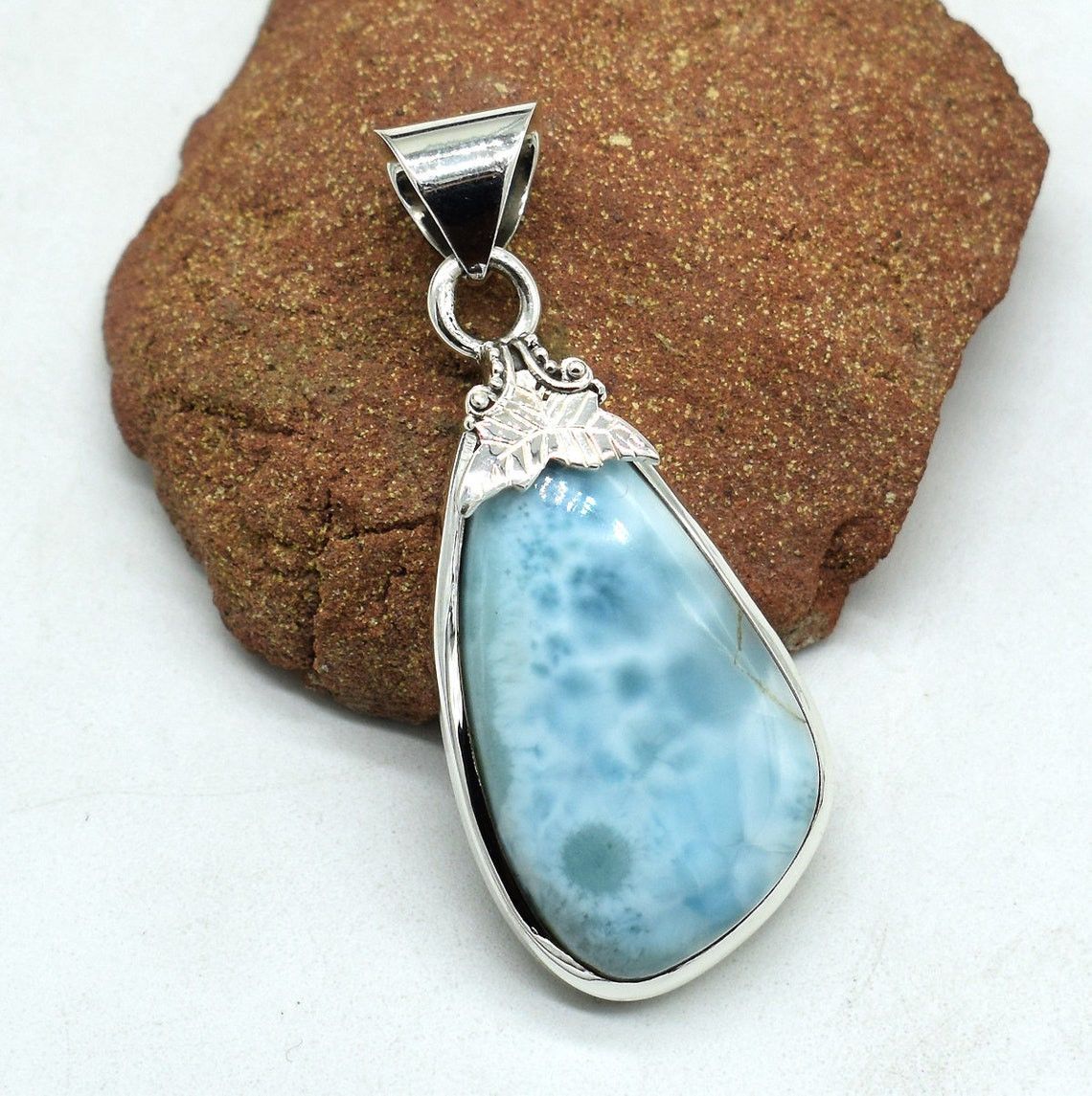 Handmade Excellent Blue Larimar Gemstone Pendant, 925 Size ONE SIZE - 2 Thumbnail