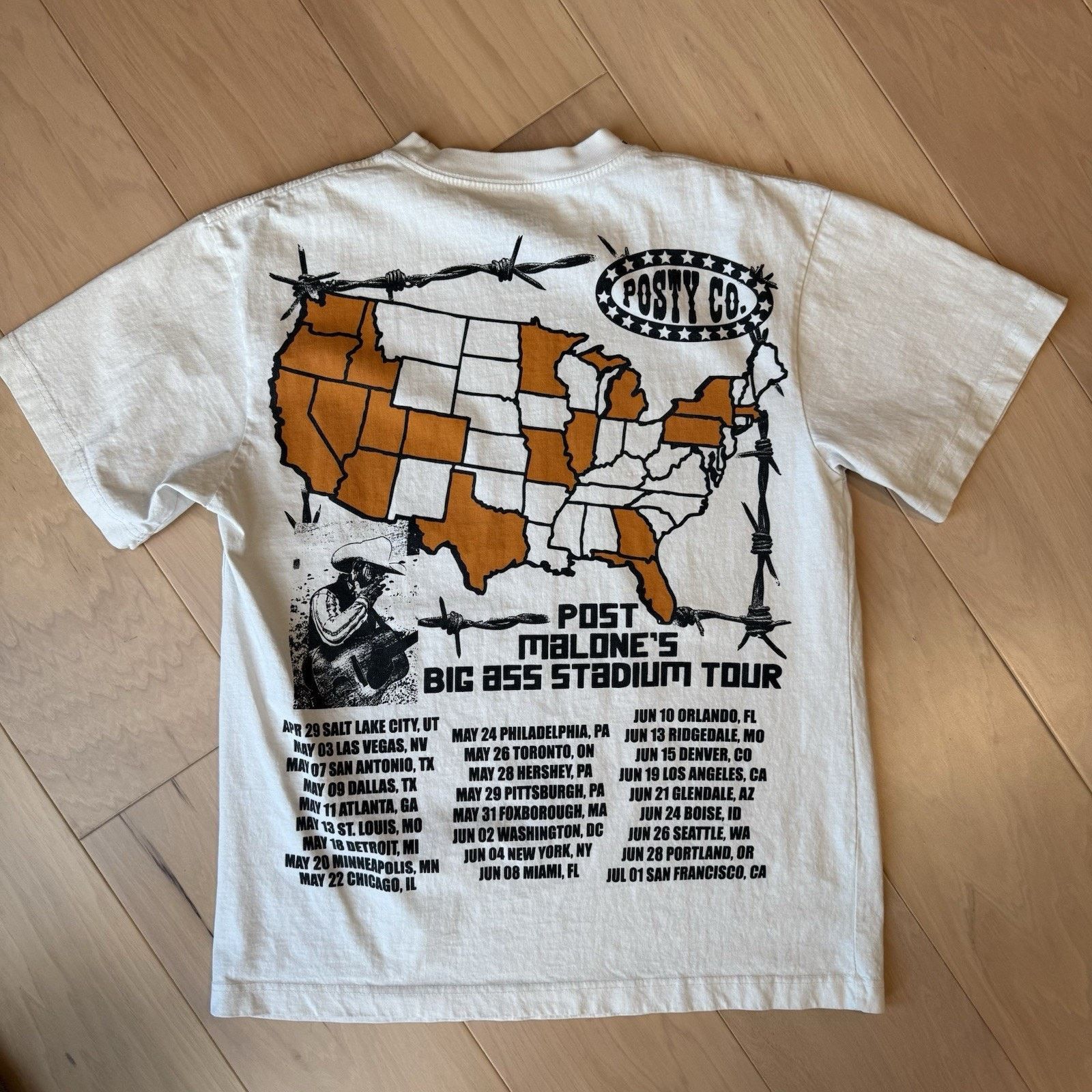 The Unbranded Brand Post Malone Big Stadium Tour Shirt Medium White Posty CO Size US M / EU 48-50 / 2 - 6 Thumbnail