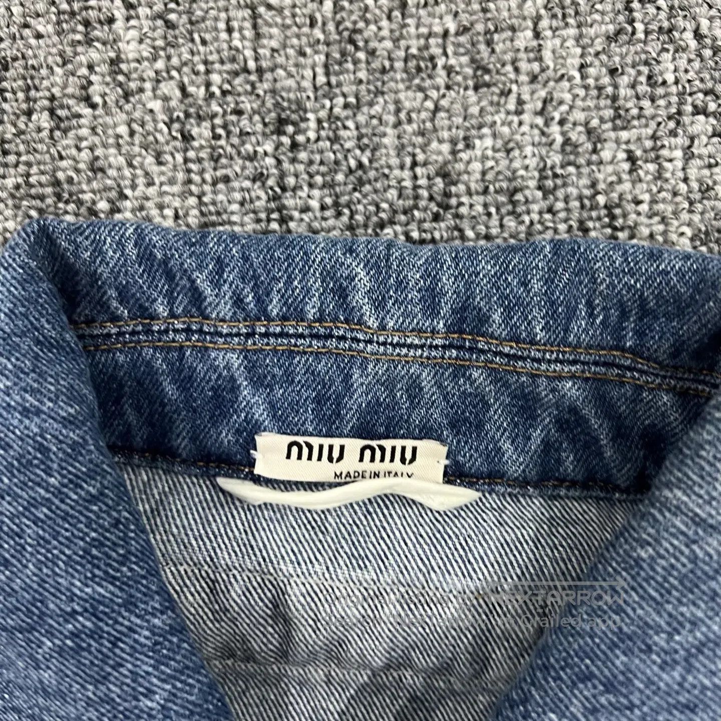 Miu Miu miu miu size 40 Flower Button Medium-to-long denim jacket Size L / US 10 / IT 46 - 7 Thumbnail