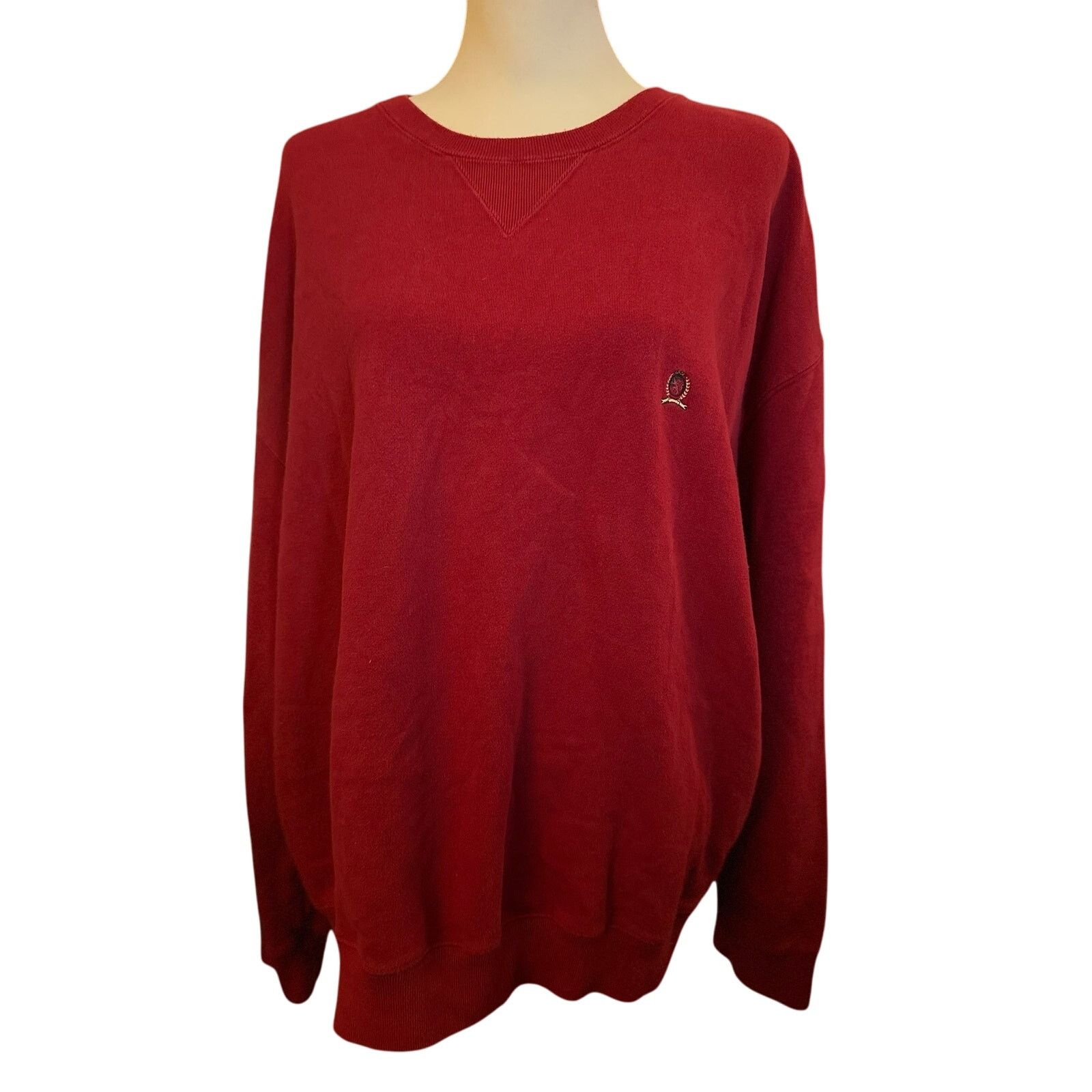 Tommy Hilfiger Tommy Hilfiger Vintage Red Crewneck Sweater, Size XXL Size US XXL / EU 58 / 5 - 2 Thumbnail