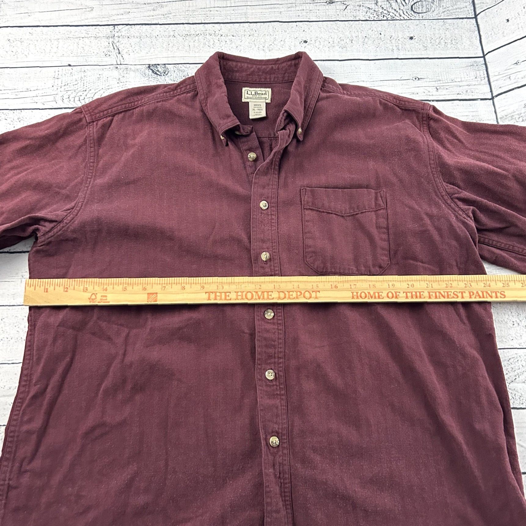 Vintage L.L. Bean Button-Up Long Sleeve Heavy FlexTwill Shirt XL Maroon Men's Regular Red XL Mens Shirt Size US XL / EU 56 / 4 - 4 Thumbnail