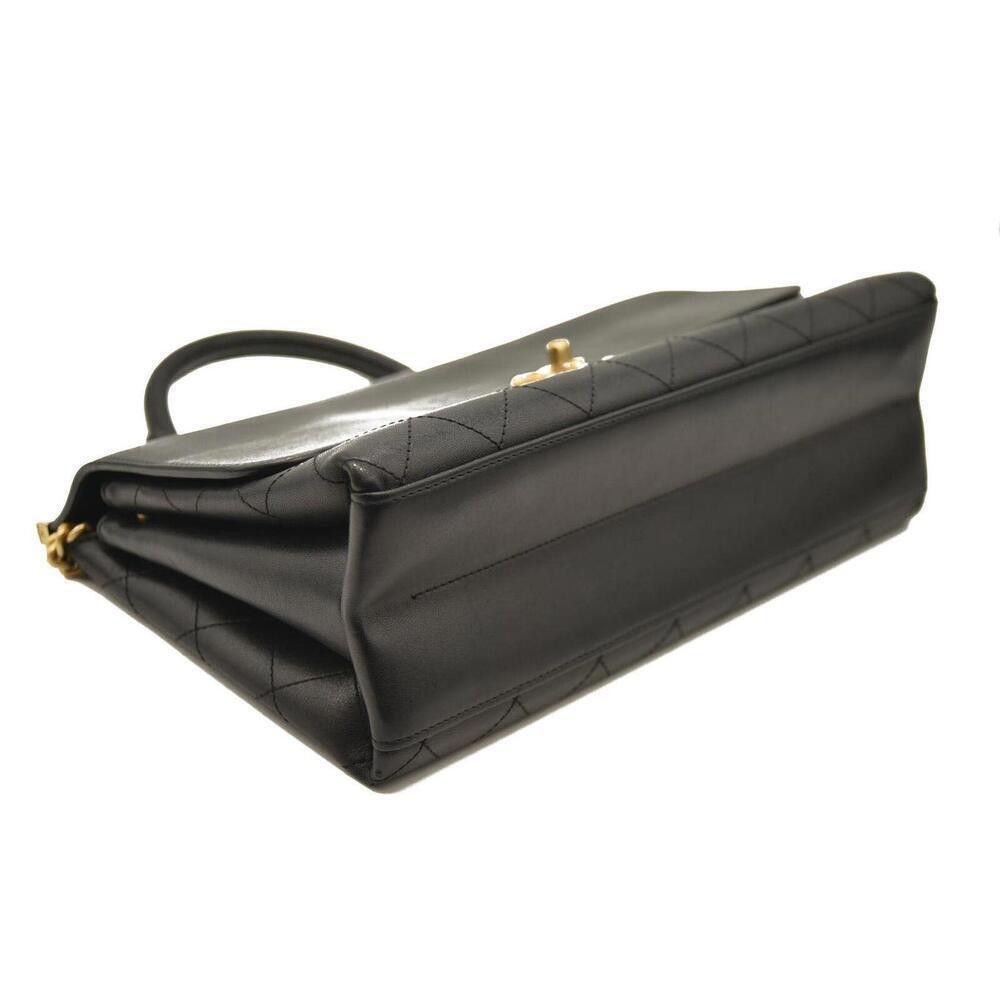 Chanel CHANEL Lambskin Stitched Coco Luxe Medium Flap Black Size ONE SIZE - 4 Thumbnail