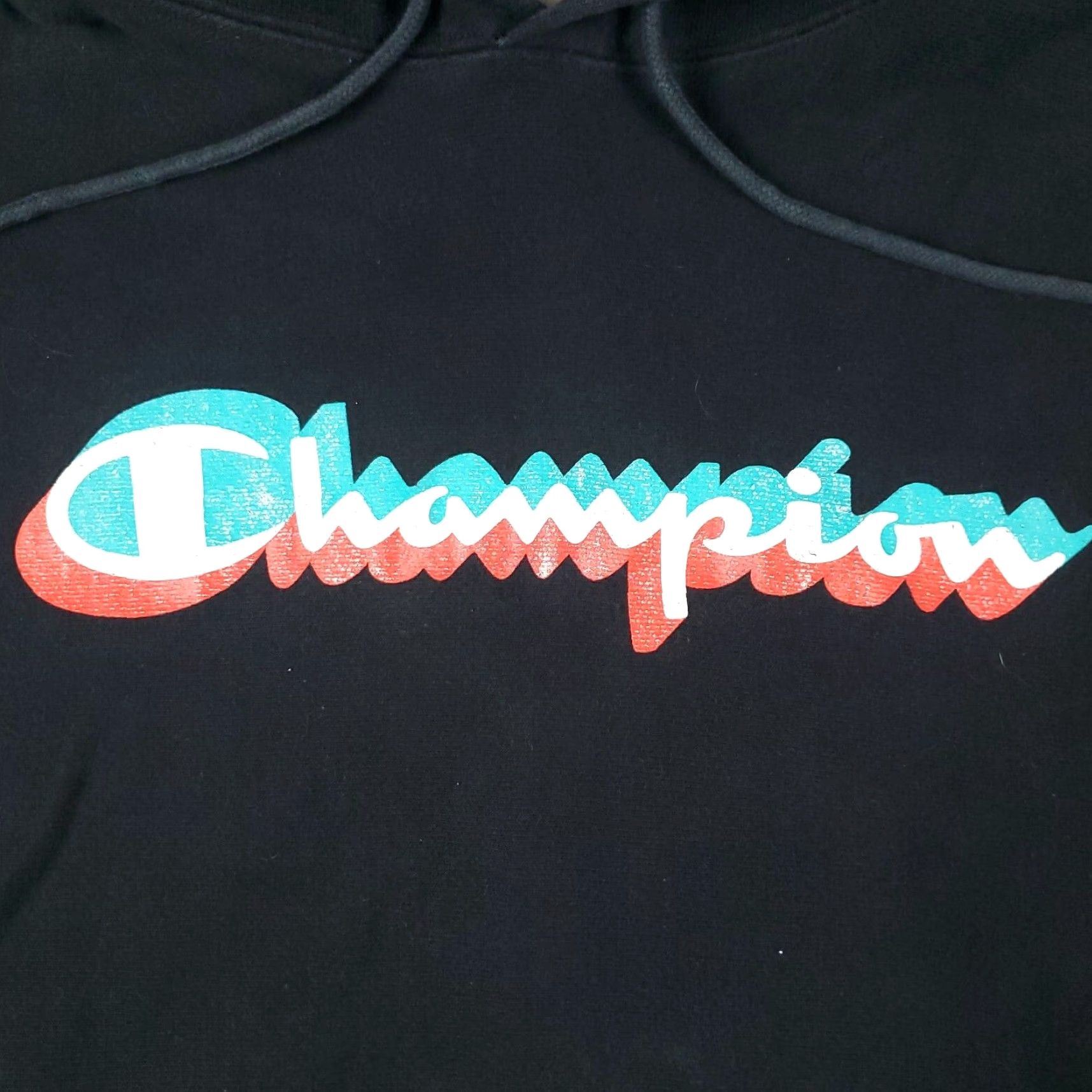 Champion Champion Hoodie Mens Medium Black Pullover Sweatshirt Fleece Long Sleeve Size US M / EU 48-50 / 2 - 2 Thumbnail