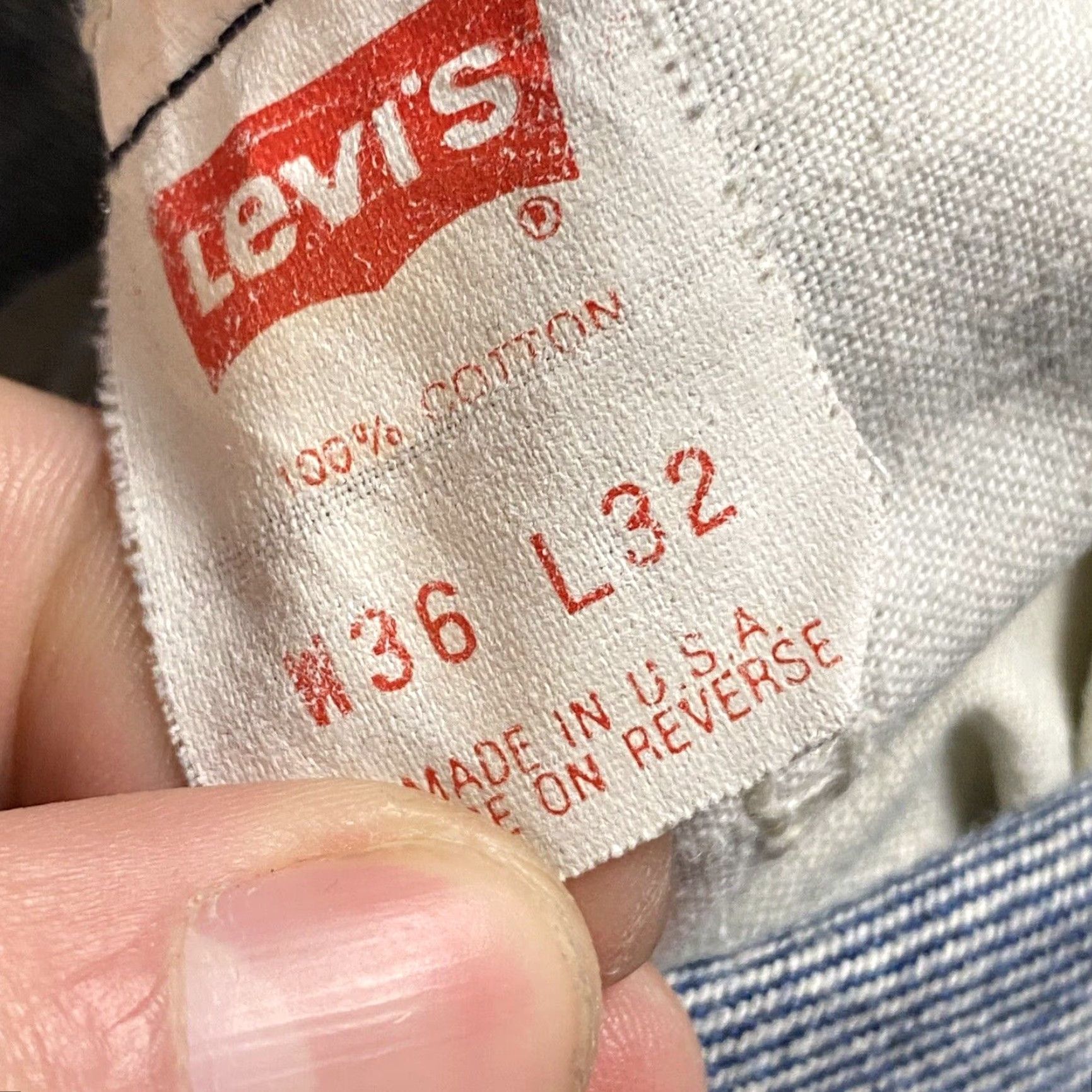 Levi's VTG Levi's 506 Jeans Denim Pants Men 36x32 Blue Dark Orange Tab 80s Regular Straight 8.5" Mens Size US 36 / EU 52 - 3 Thumbnail