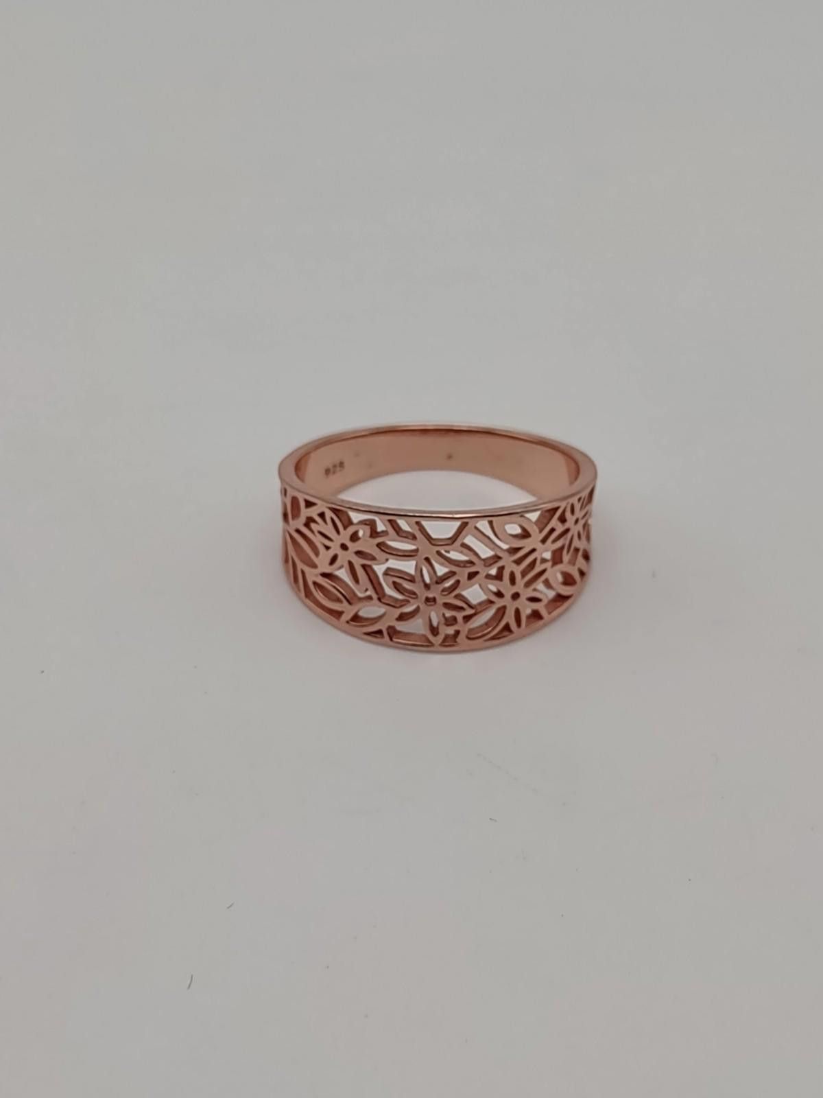 The Unbranded Brand 925 Sterling Silver Rose Gold Floral Filigree Ring Sz 11 Size ONE SIZE - 1 Thumbnail