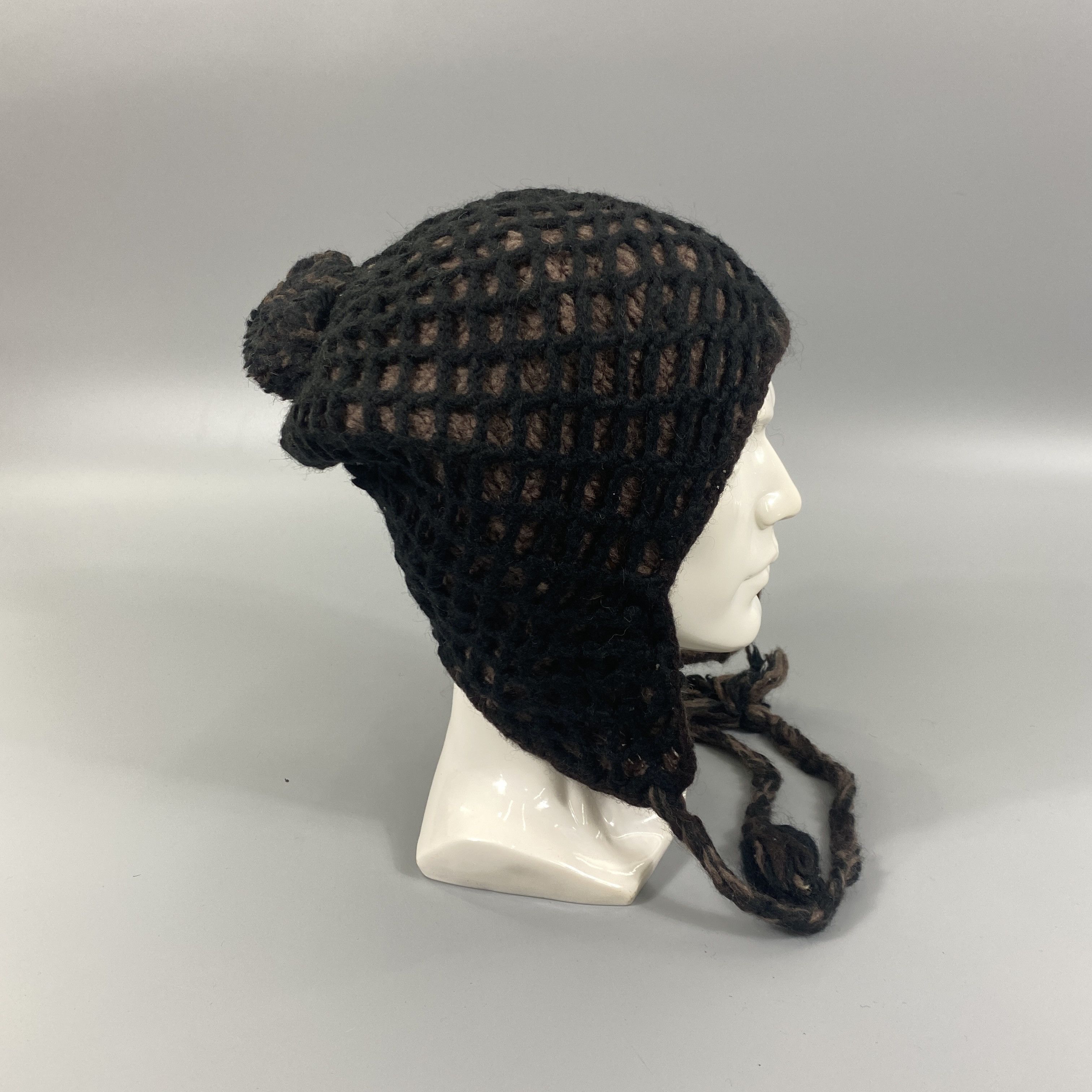 Japanese Brand Crochet Beanie with Ear Flap Braid -BN768 Size ONE SIZE - 4 Thumbnail