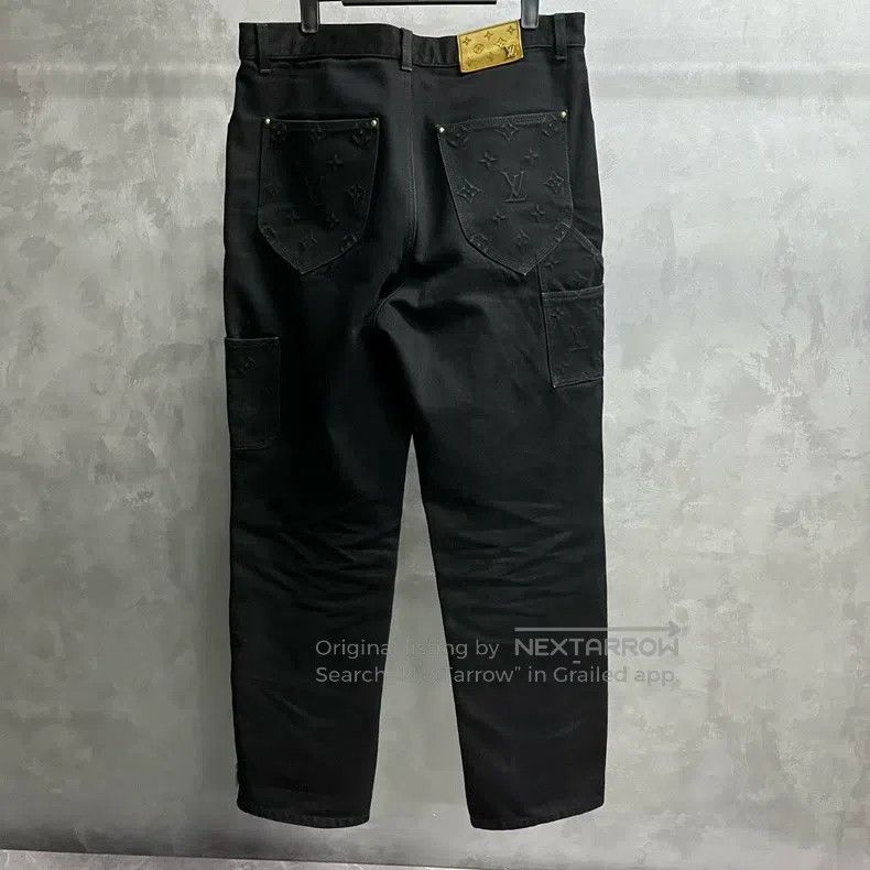Louis Vuitton Louis Vuitton New Black Solid Loose Zip Straight-Leg Jeans Size US 34 / EU 50 - 6 Thumbnail
