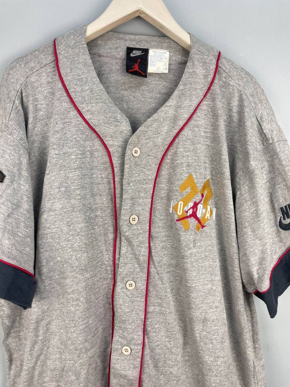 Nike Vintage 90s Nike Air Jordan basketball button up jersey Size US L / EU 52-54 / 3 - 5 Thumbnail