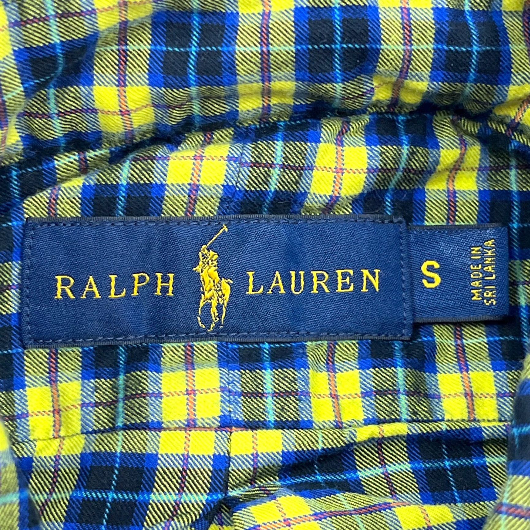 Ralph Lauren Ralph Lauren Button-Up Shirt Men Small Yellow Blue Plaid Flannel Cotton Classic, Short Sleeve? Wait. Size 36R - 3 Thumbnail