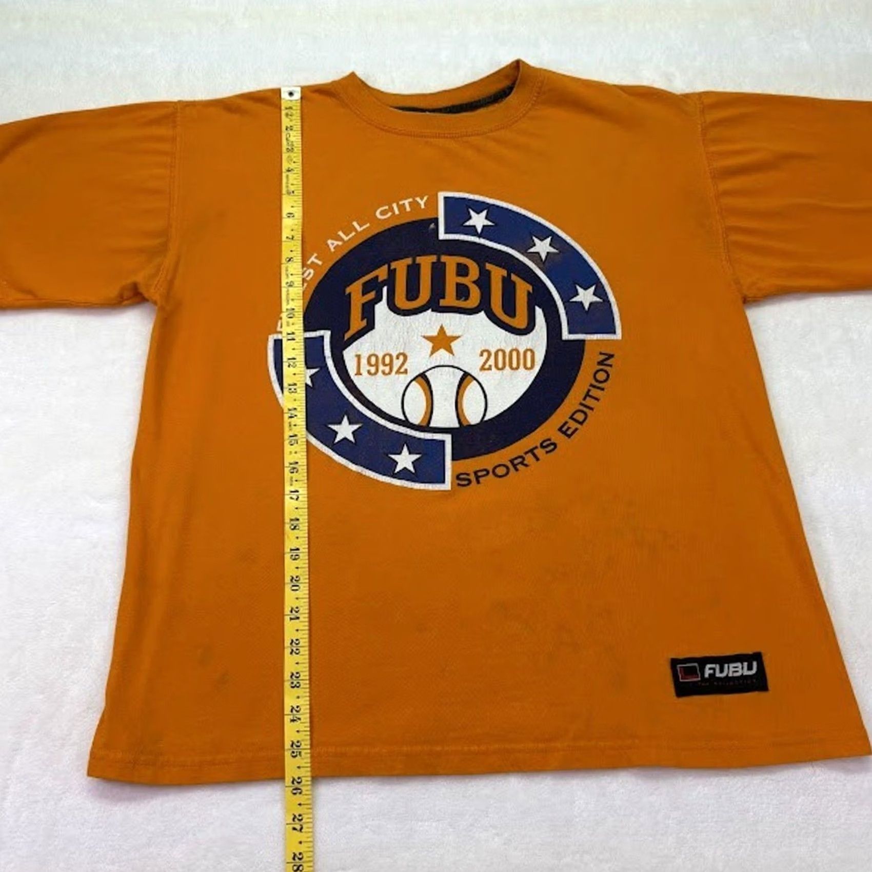 Fubu VINTAGE FUBU Orange T-Shirt Sports Edition XL Crew Neck Graphic Print Mens 90s Hip Hop Size US XL / EU 56 / 4 - 8 Thumbnail