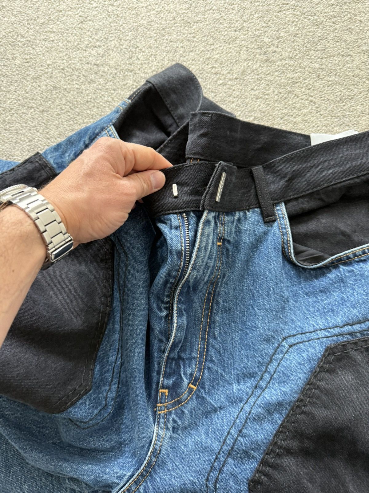 Givenchy GIVENCHY MATTHEW WILLIAMS MMW Contrast Panel Denim Sz 34 Size US 34 / EU 50 - 4 Thumbnail