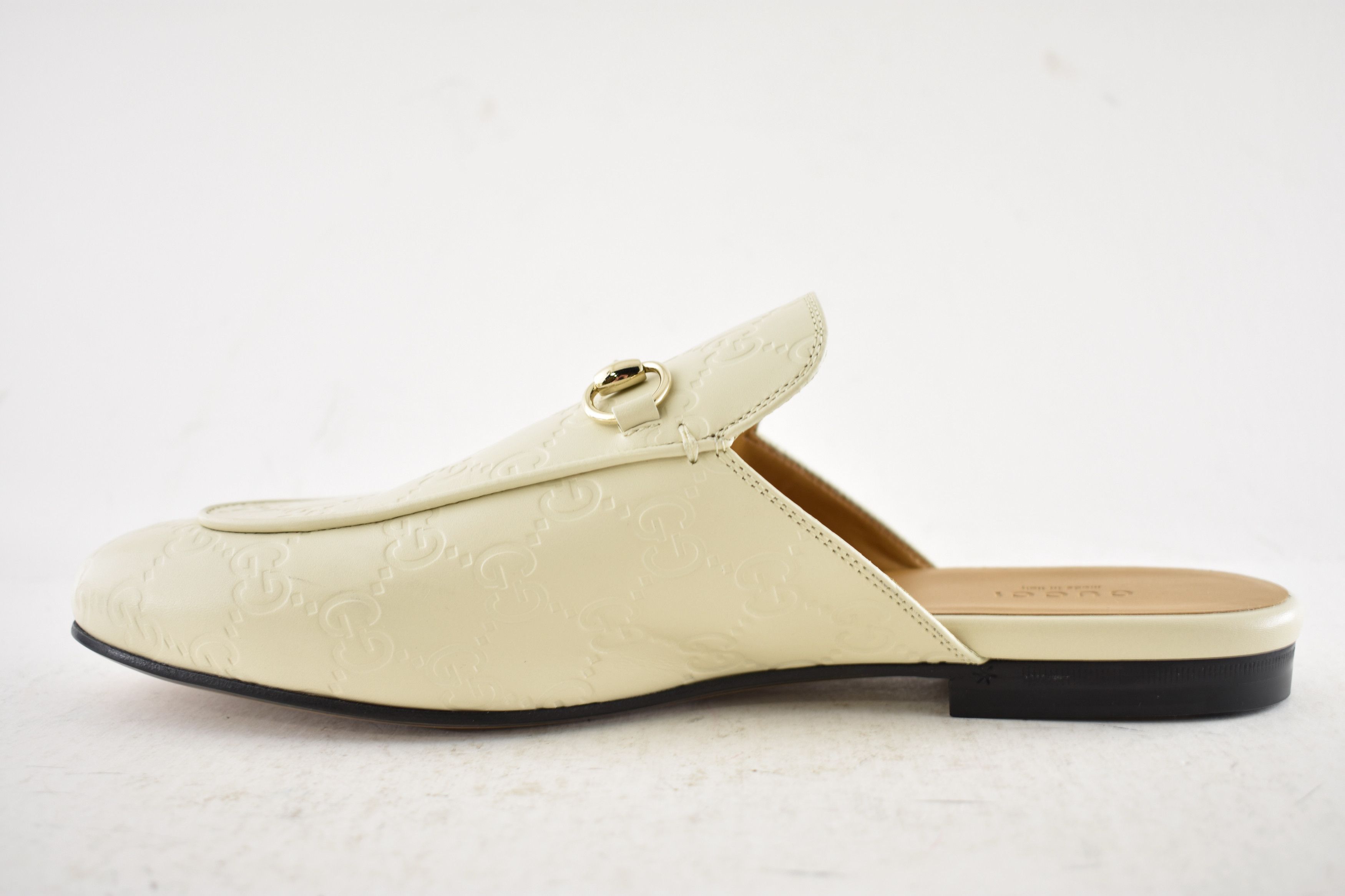 Gucci Gucci Princetown Ivory GG Logo Slide Loafer Mule Flat 36.5 Size US 6.5 / IT 36.5 - 14 Thumbnail
