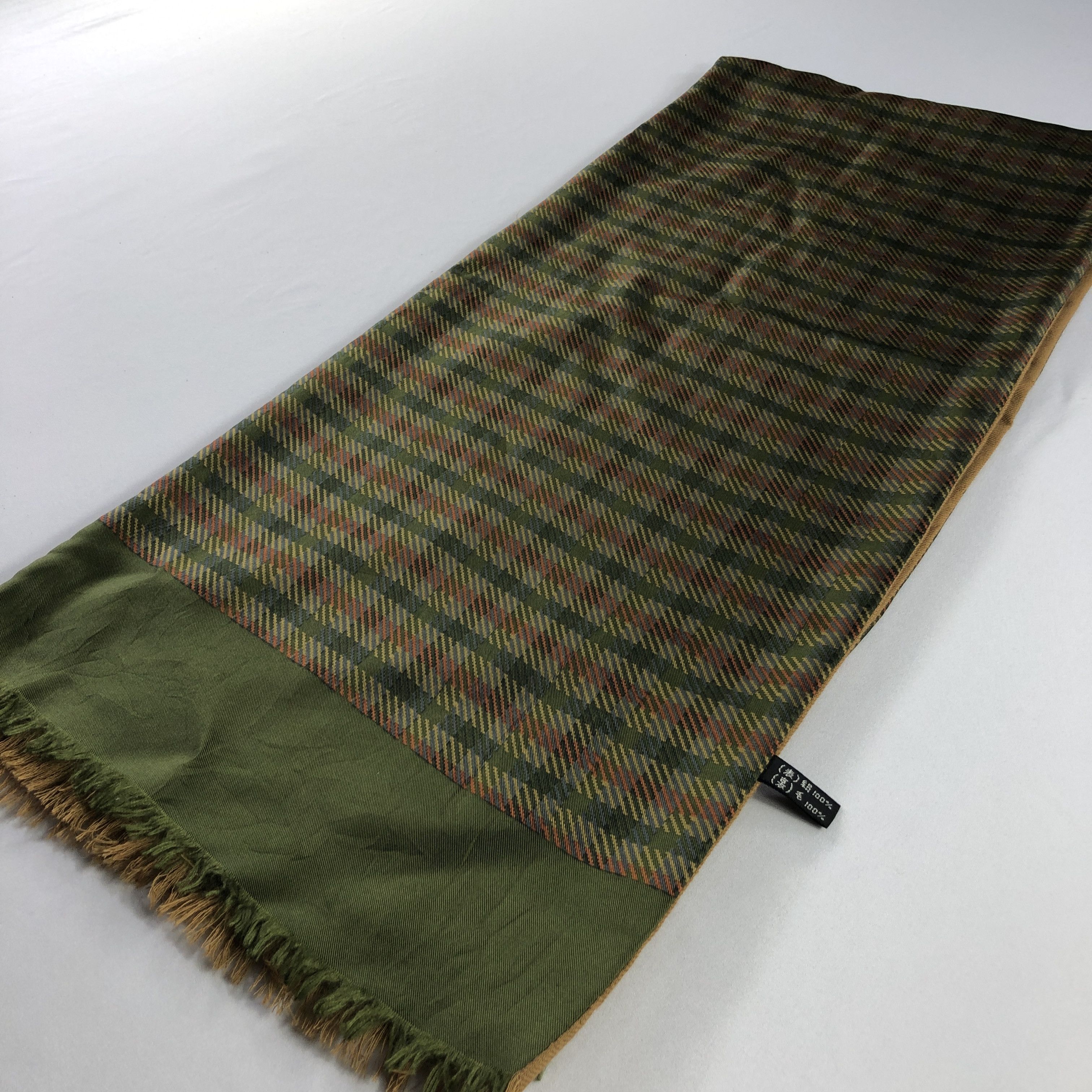 Vintage Vintage Gingham Silk/Wool Scarf Muffler Neckwear V2959 Size ONE SIZE - 3 Thumbnail