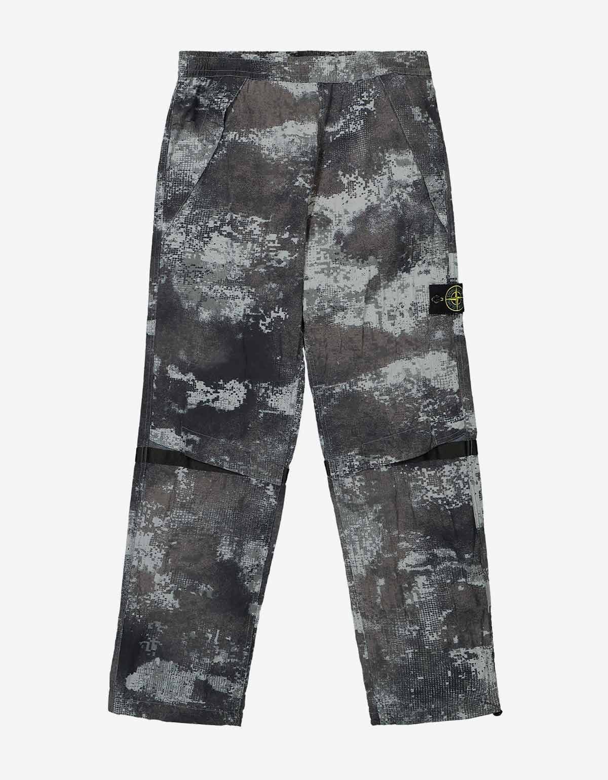 image of Stone Island Grey Camo Mesh Trousers, Men's (Size 30)