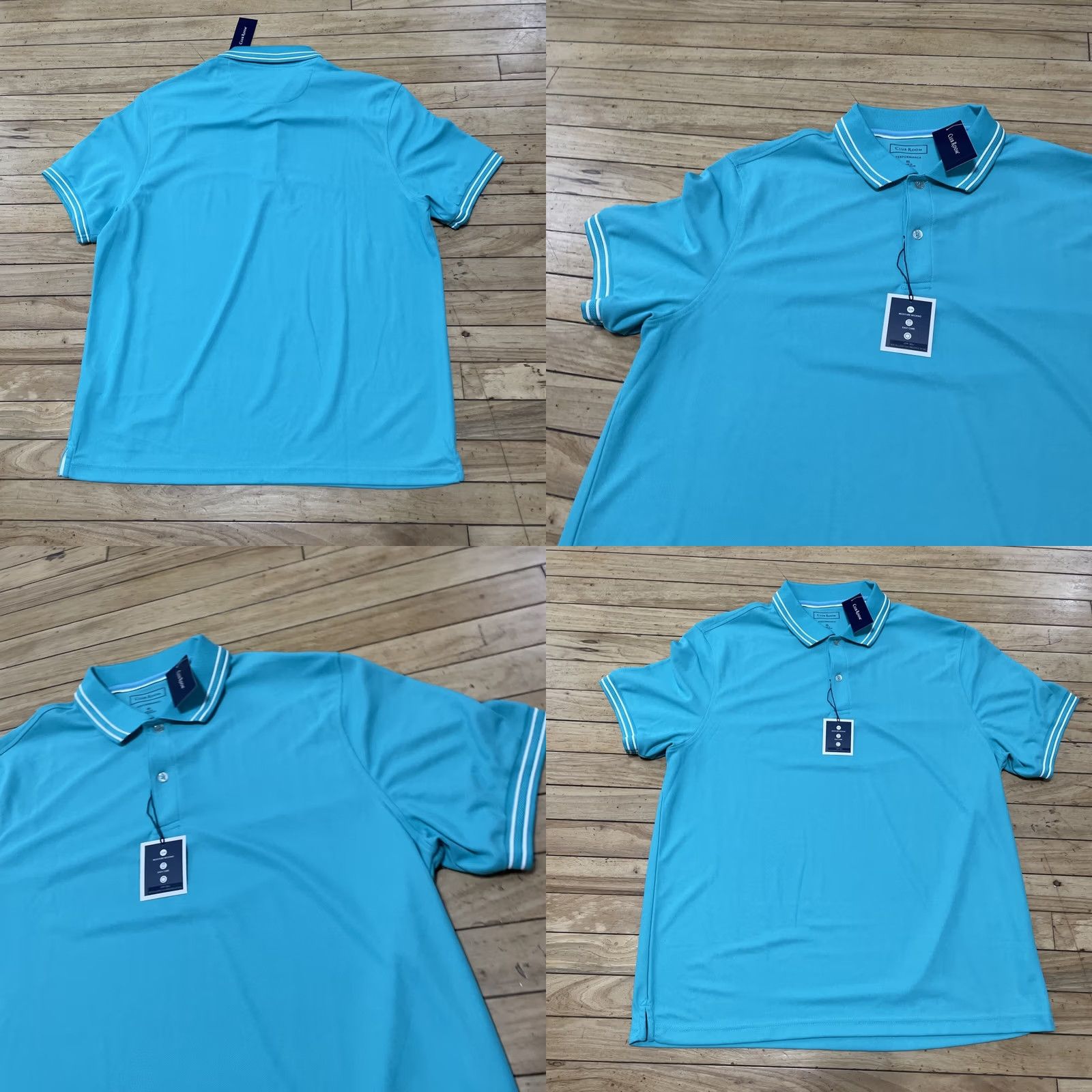 Club Room VINTAGE Club Room Polo Shirt Men XL Teal Green Preppy UPF50 Sun Protection New 0 46 Size US XL / EU 56 / 4 - 9 Thumbnail