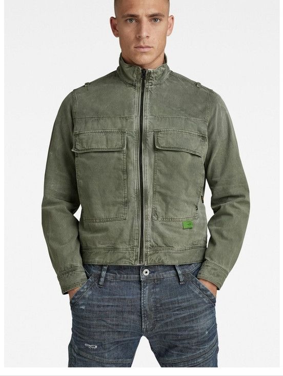 G-Star G-Star RAW Utility Flap Pocket Zip Jacket Green XXL Size US XXL / EU 58 / 5 - 1 Thumbnail