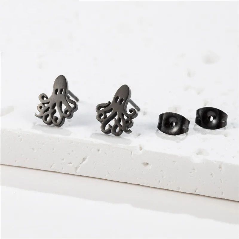 Jewelry Octopus Mini Stud Earrings Charm Earring Gift Size ONE SIZE - 1 Preview