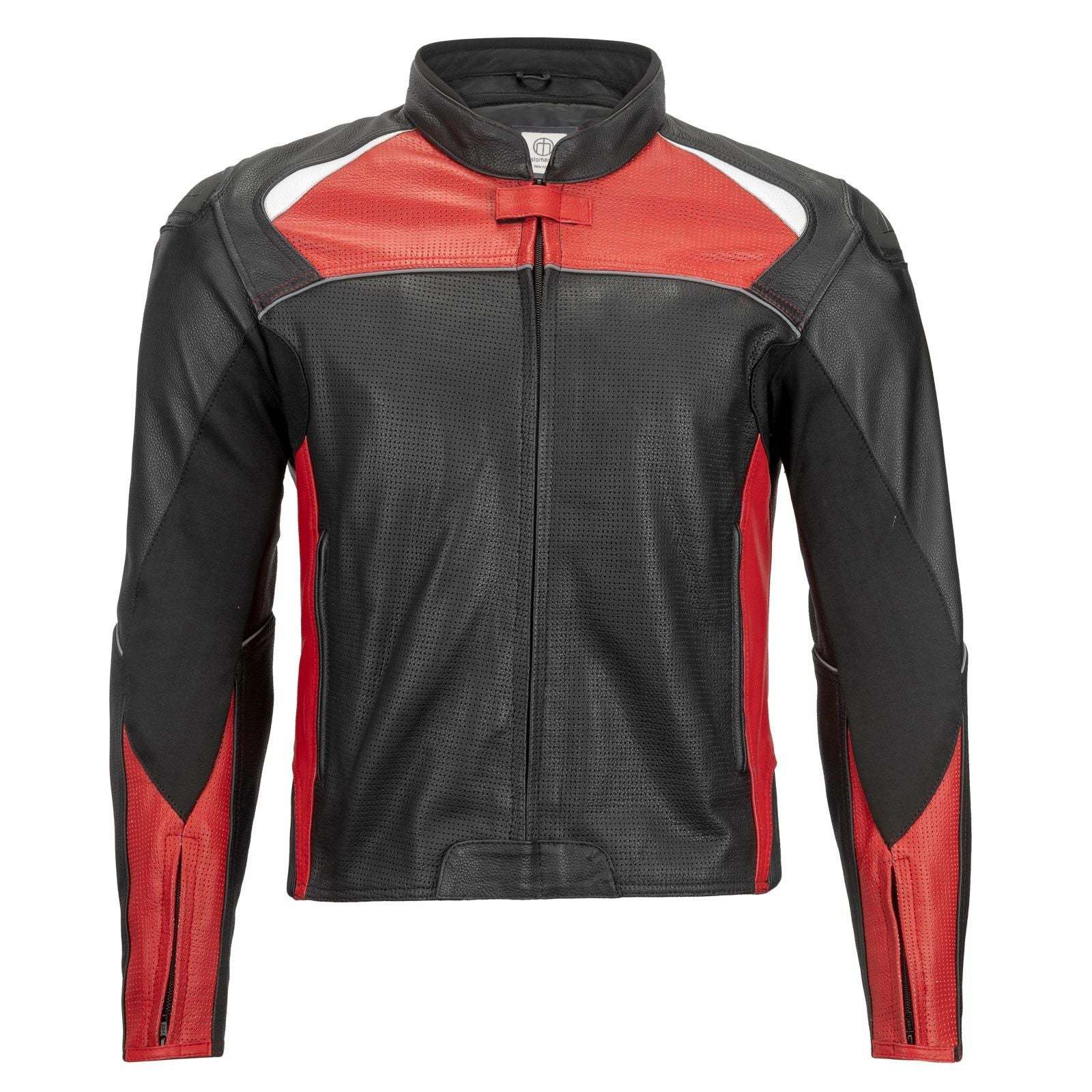 image of Sport Riding Maruchi Leather Jacket in Black Red, Men's (Size 36)