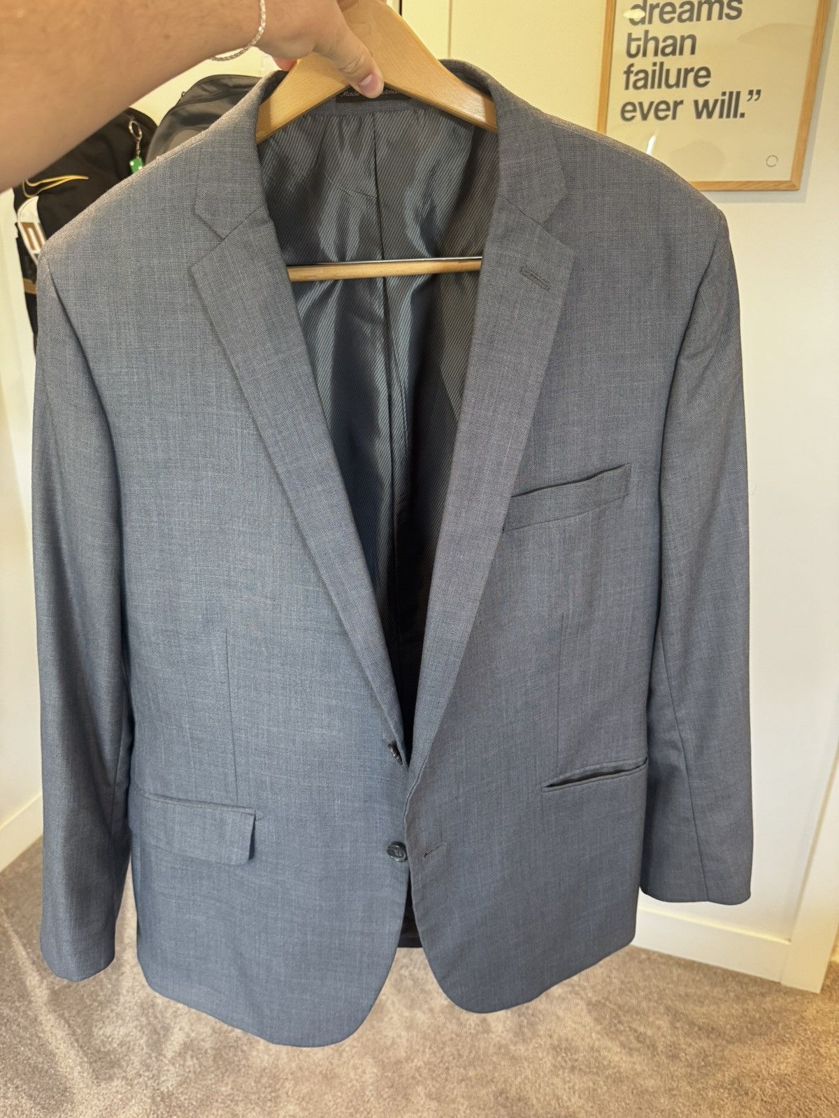 Van Heusen Van Heusen Flex Classic Men’s Suit 46RJacket 38x32Pants Grey Size 46R - 3 Thumbnail