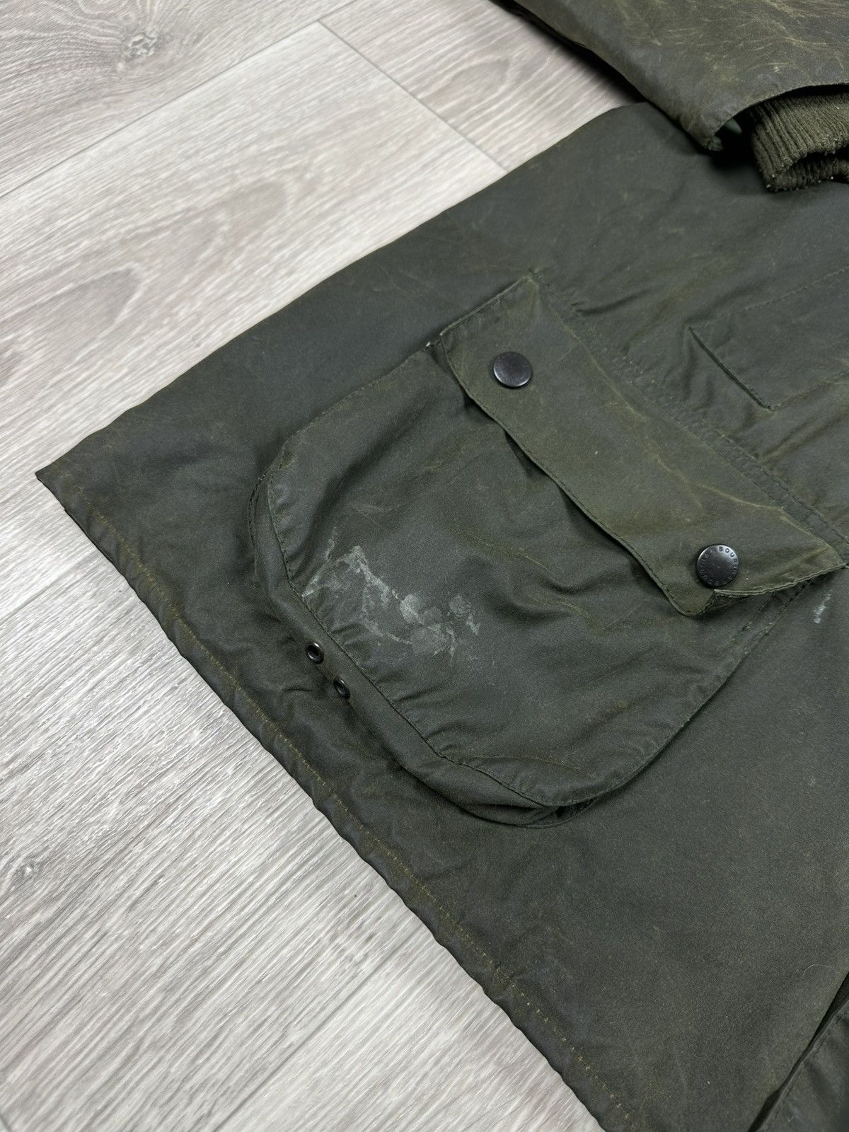 Barbour Vintage Barbour Bedale A100 Waxed Jacket Corduroy Collar Size US XL / EU 56 / 4 - 4 Thumbnail