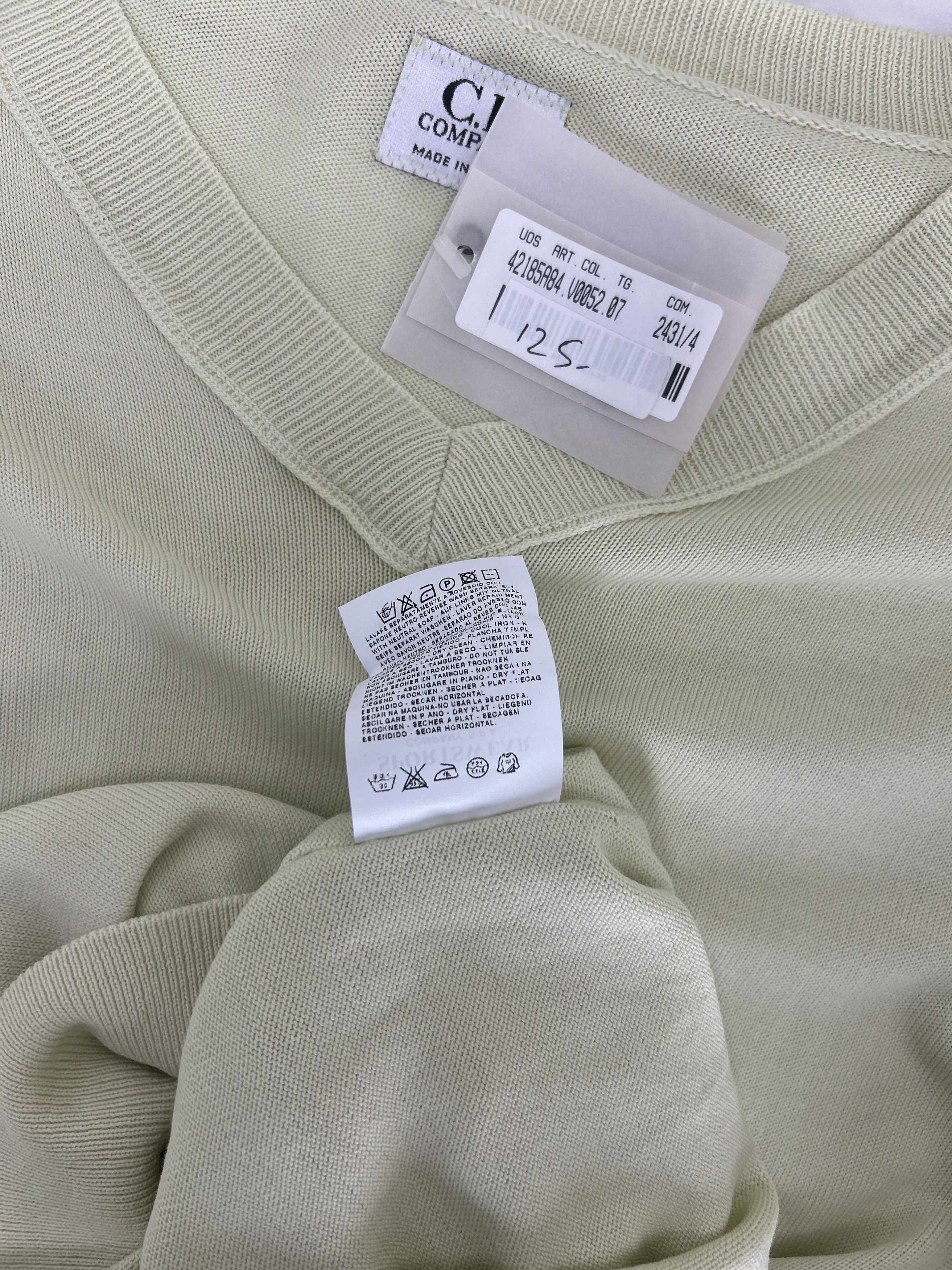 C.P. Company CP Company Light Green V-Neck Cotton Knitwear Size US XXL / EU 58 / 5 - 5 Thumbnail