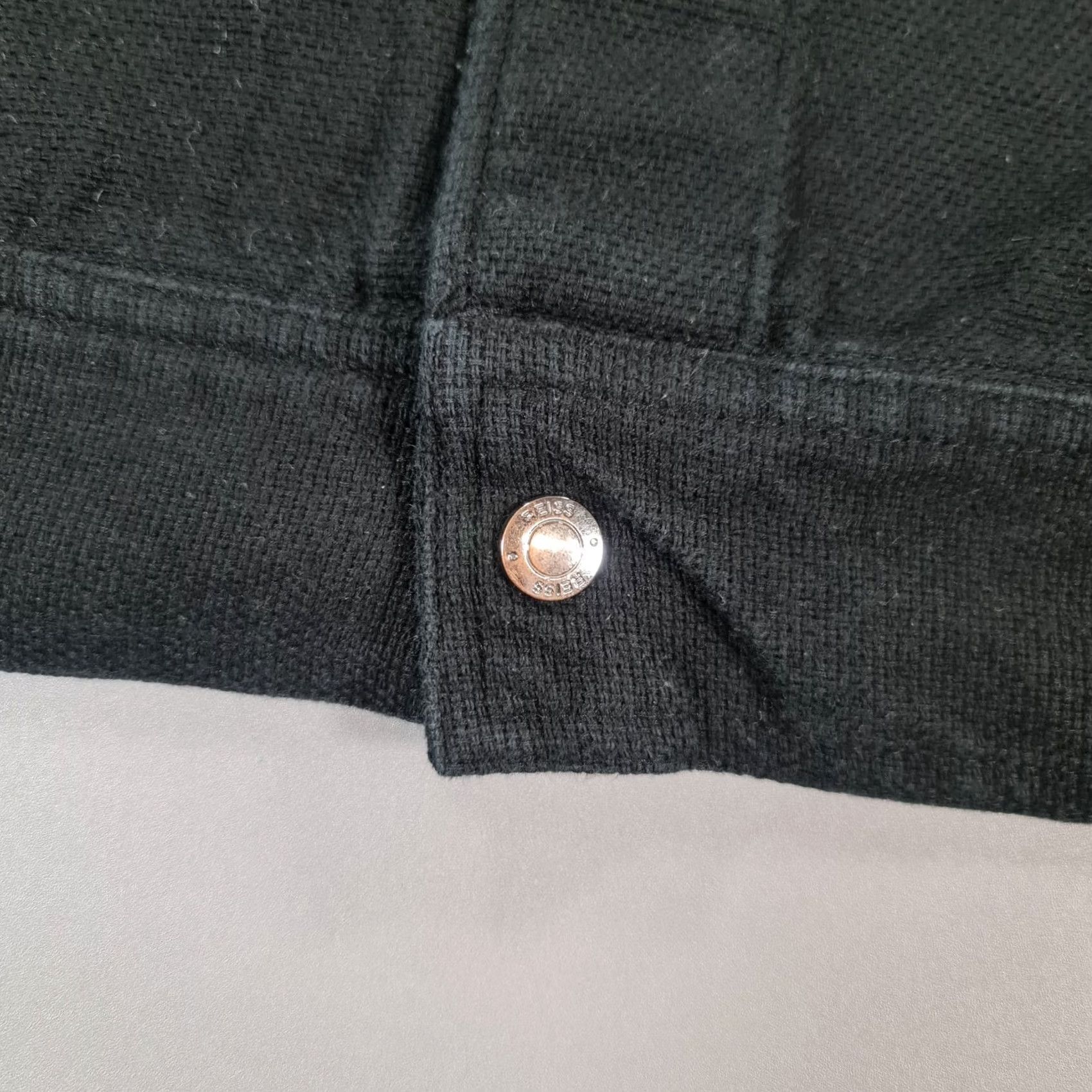Reiss Reiss Mens Overshirt Black XL Cotton Snap Front Shacket Pockets Jacket Mens XL Black Casual Swing Over Shirt Size US XL / EU 56 / 4 - 4 Thumbnail