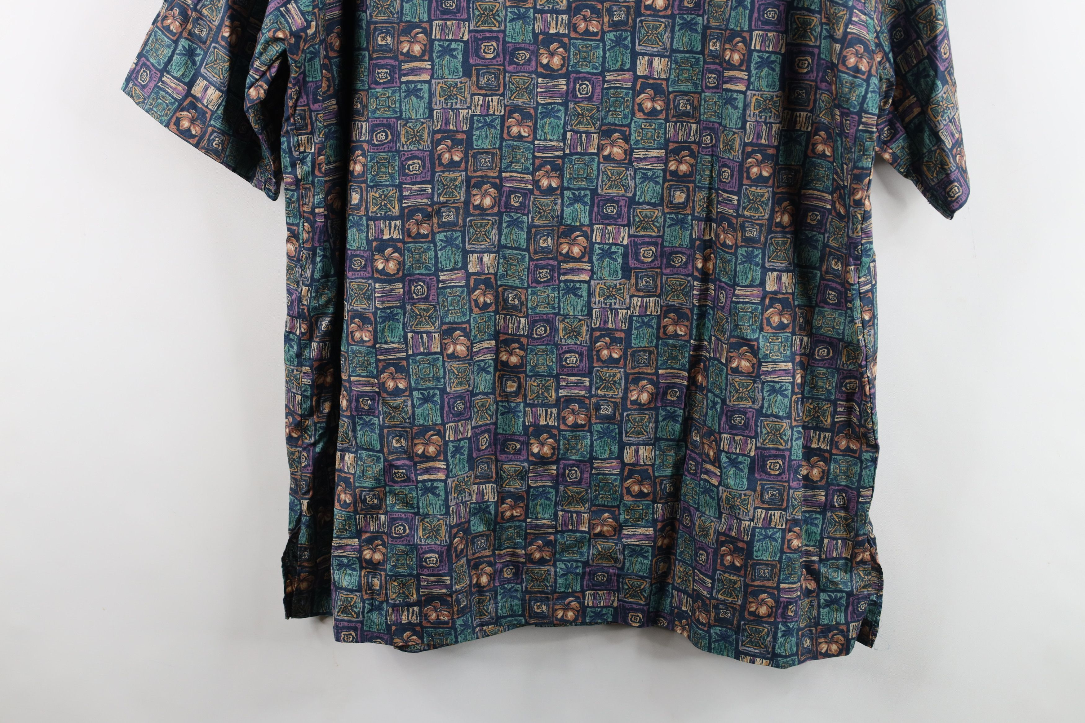 Vintage Vintage 90s Streetwear Flower Luau Hawaiian Button Shirt USA Size US L / EU 52-54 / 3 - 10 Thumbnail
