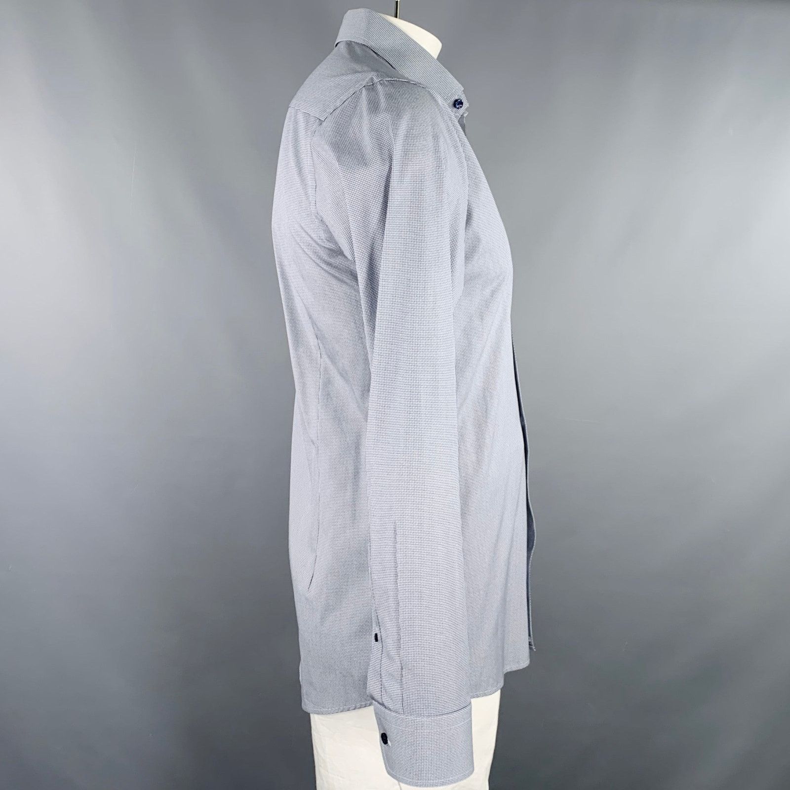 Eton ETON Size L Grey White Dots Cotton Long Sleeve Shirt Size US L / EU 52-54 / 3 - 3 Thumbnail