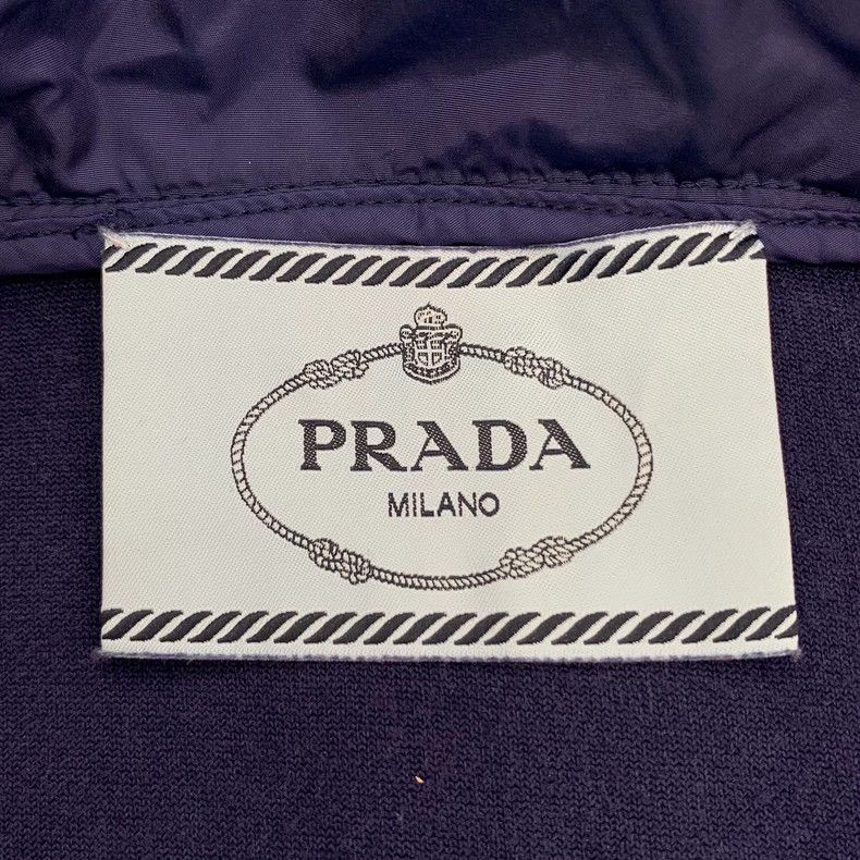 Prada Prada Blue logo adhesive velvet hooded zipper jacket 2501-N Size US XS / EU 42 / 0 - 5 Thumbnail