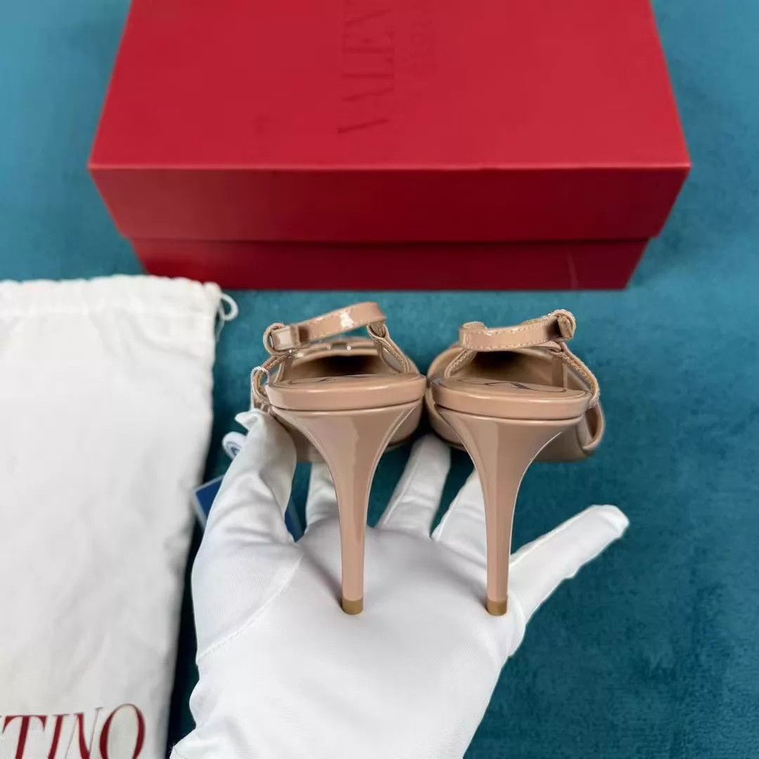 Valentino Valentino Patent Back Tie Stiletto Cinnamon Pink Size US 6.5 / IT 36.5 - 4 Thumbnail