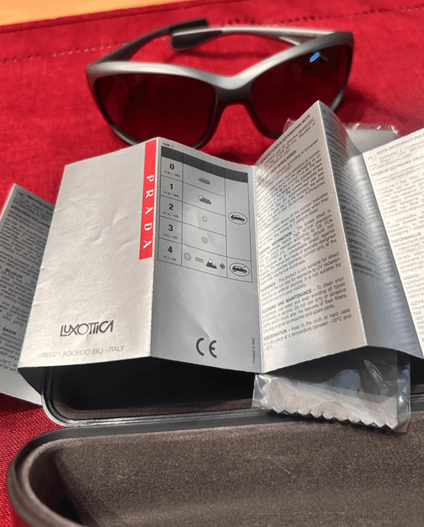 Prada PRADA Sunglasses Rectangle Wrap Shield Metal Symbole RI920 Size ONE SIZE - 7 Thumbnail