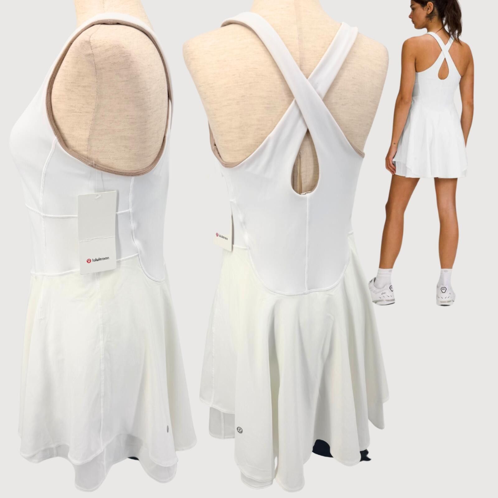 Lululemon Lululemon Court Crush Tennis Dress White Size 10 NWT Size L / US 10 / IT 46 - 3 Thumbnail