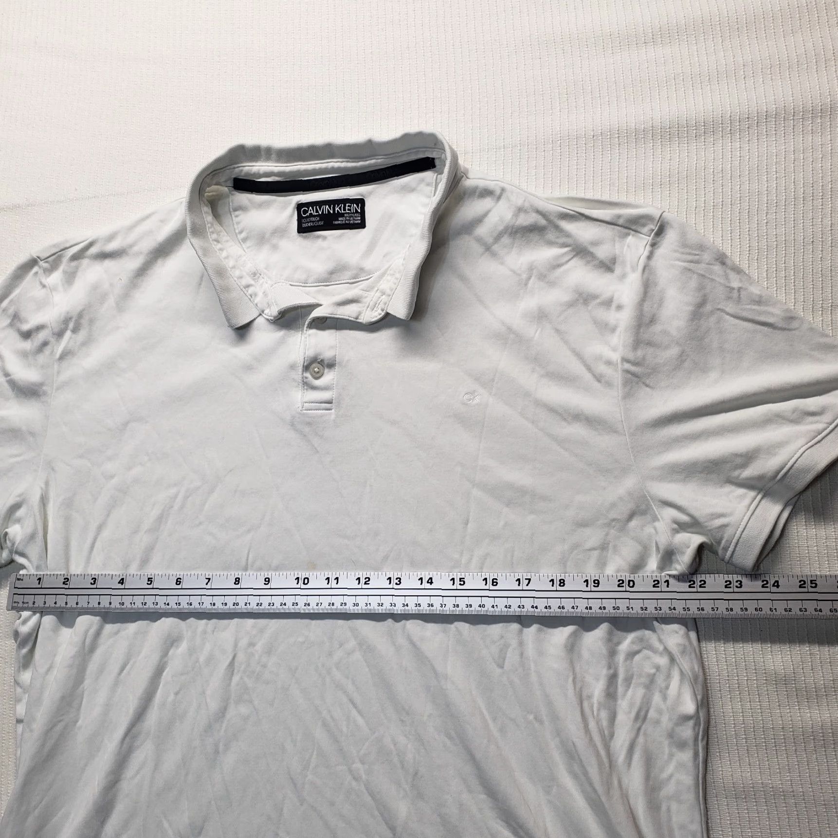 Calvin Klein Calvin Klein Polo Shirt 2XL Men White Solid Short Sleeve Adult Size 2XL Golf Easy Care 100% Cotton Men's Polo Size US XXL / EU 58 / 5 - 4 Thumbnail