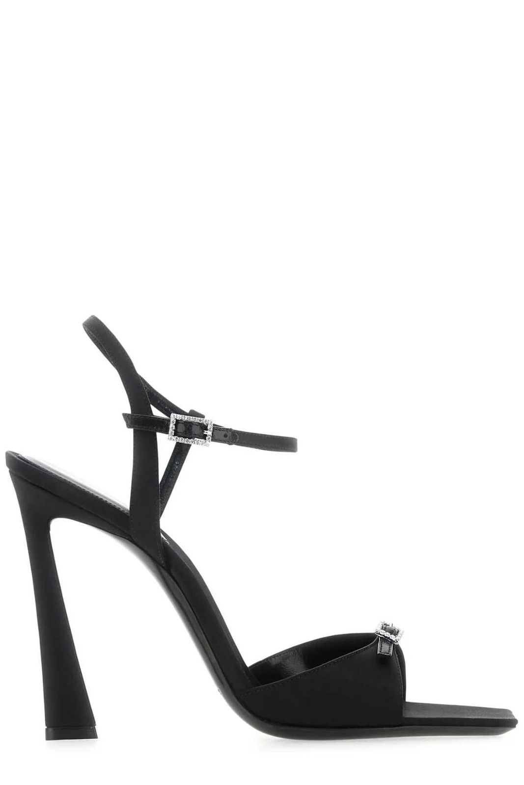 Saint Laurent Paris o1b1hav111224 Venue Sandals in Crepe in Black Size US 8.5 / IT 38.5 - 1 Thumbnail