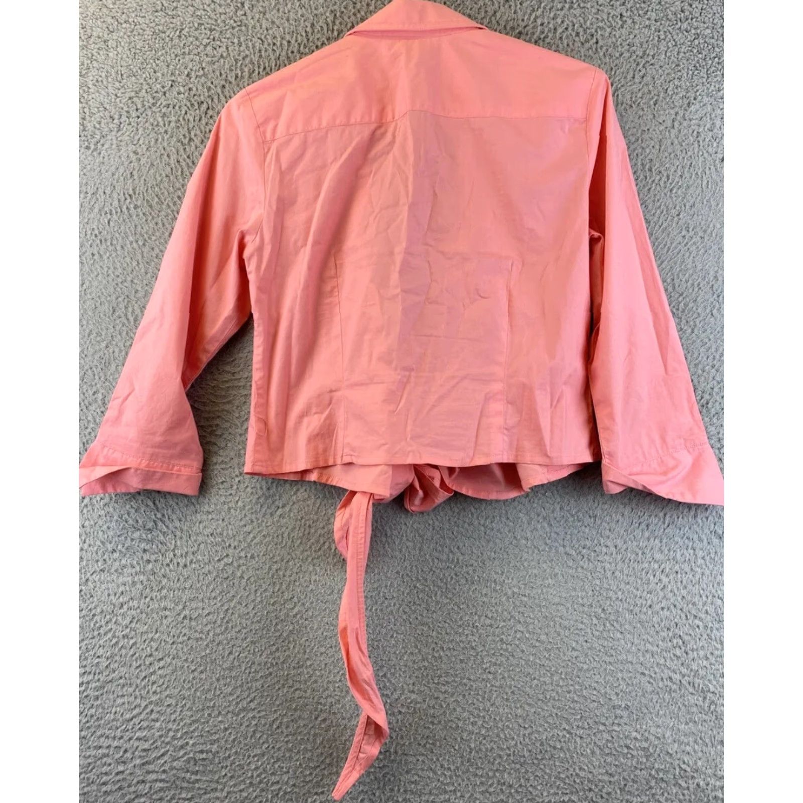 Vintage Harve Benard Shirt Women PM Orange 3/4 Sleeve Button-Up Collared Cotton Work Casual /88-11 Size M / US 6-8 / IT 42-44 - 8 Thumbnail