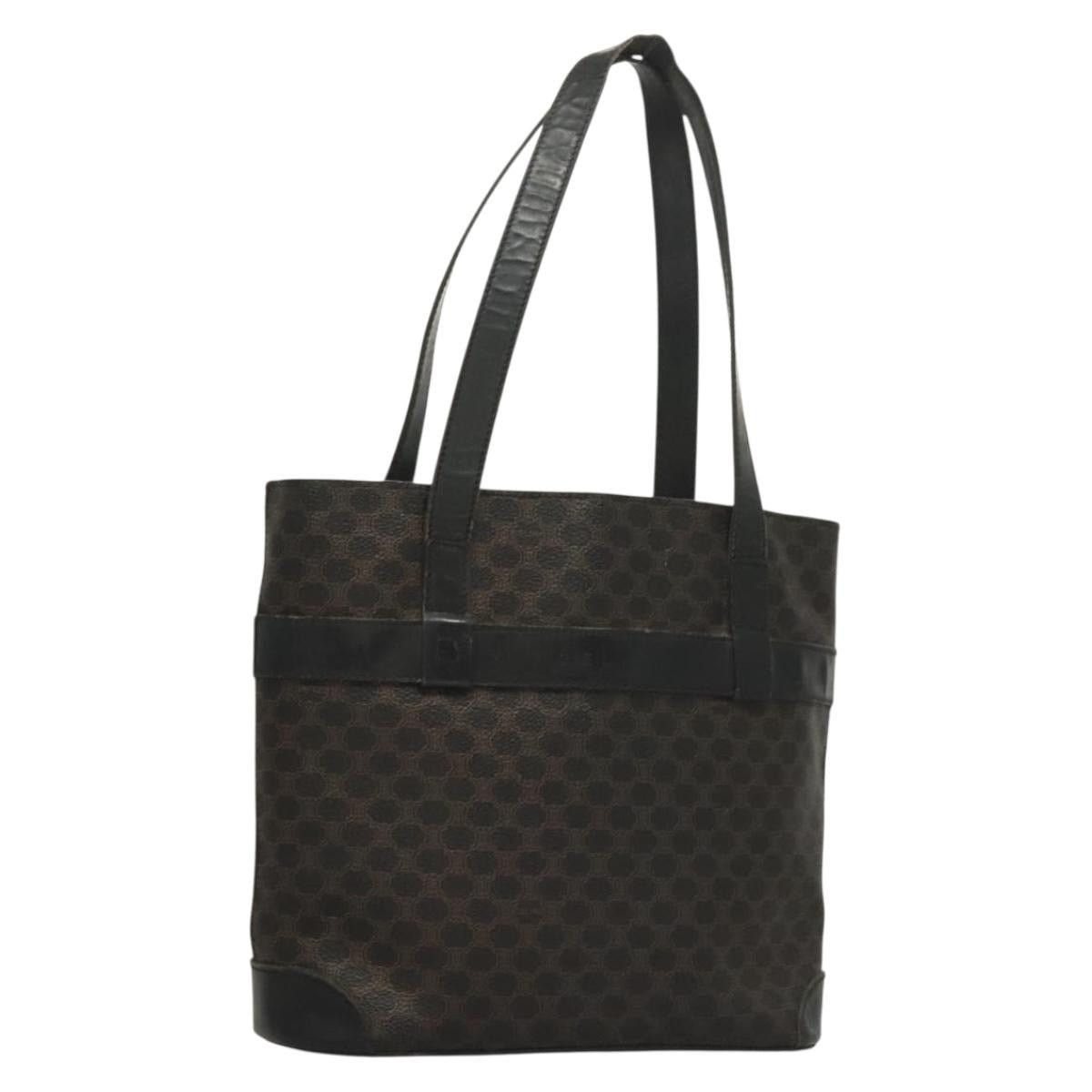 Celine CELINE Macadam Canvas Hand Bag Pvc Leather Black Gold Size ONE SIZE - 1 Thumbnail
