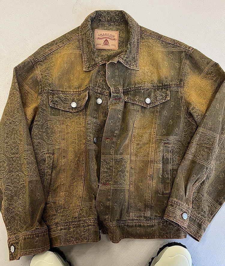 Japanese Brand × Vintage Retro punk paisley bandana washed denim jacket Size US M / EU 48-50 / 2 - 8 Thumbnail