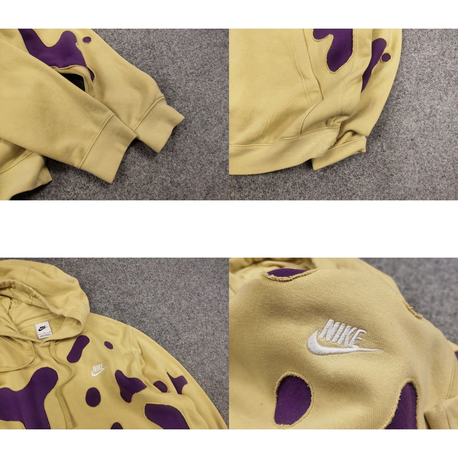 Nike Nike Hoodie Mens XS Yellow Vintage Skeleton Logo Y2K Style 90s Sports Pullover Crew Neck, Heavyweight Cotton Fleece Size US S / EU 44-46 / 1 - 8 Thumbnail