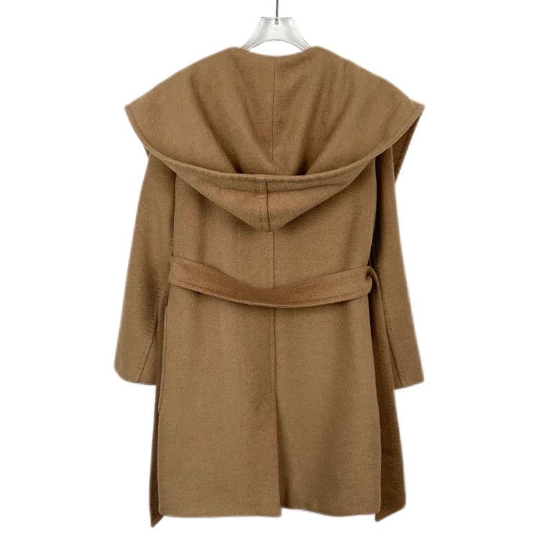 Max Mara Max Mara Brown Camel Hair Hooded Belted Bathrobe Coat Size XXS / US 00 / IT 34 - 2 Thumbnail