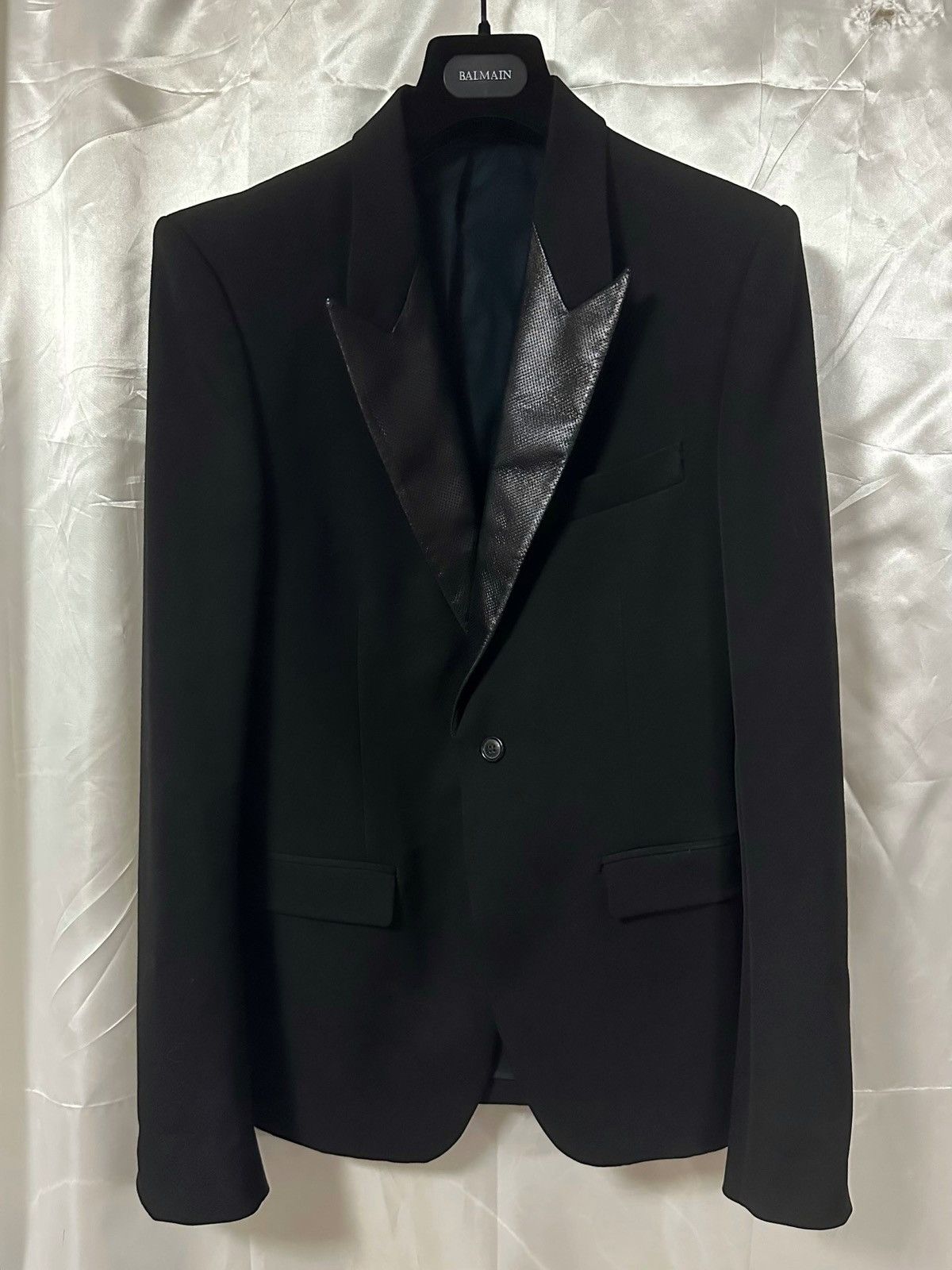 Balmain Balmain SS12 Leather lapel blazer jacket Size 50S - 1 Thumbnail
