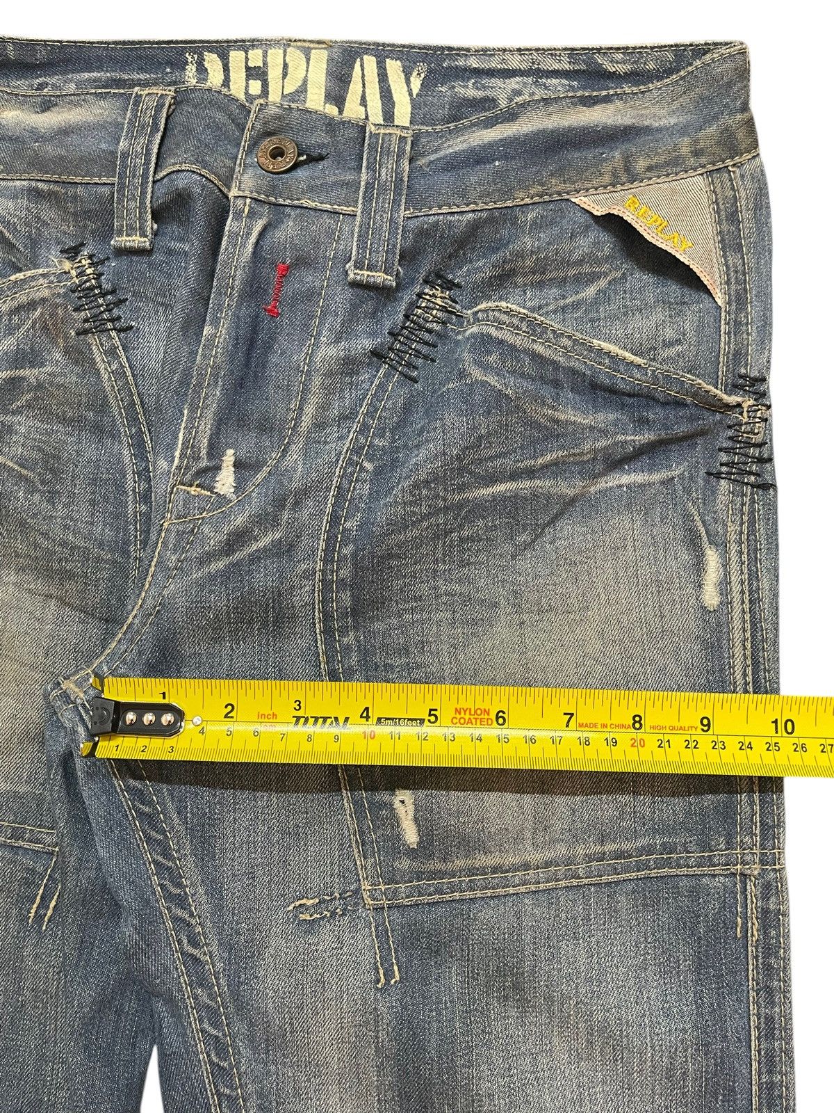 Replay Vintage Replay Blue Mud Wash Blue Faded Style Loose Jeans Size US 30 / EU 46 - 16 Thumbnail