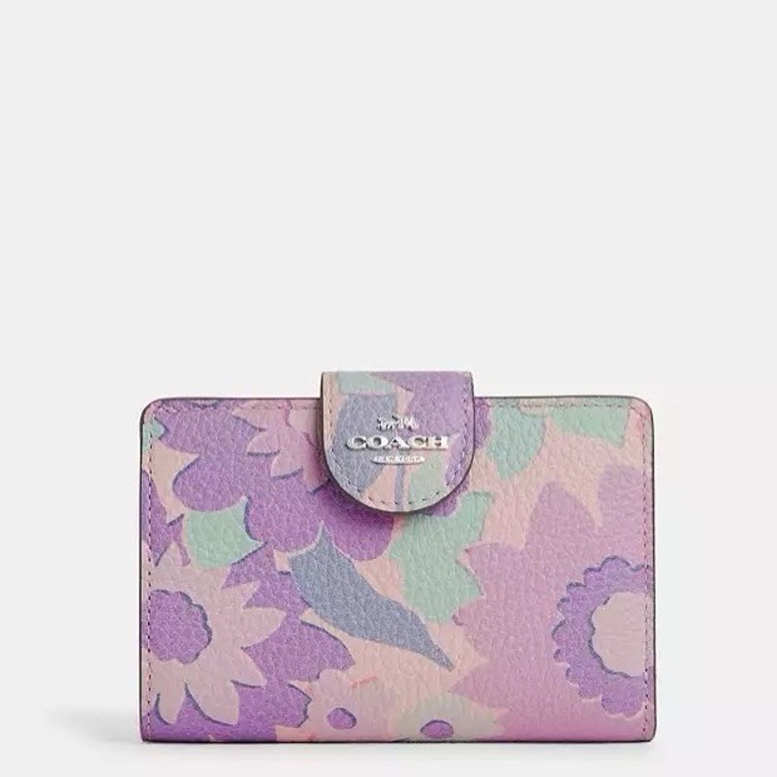 Coach NWT Coach Medium Corner Zip Wallet CBO31 Silver/Ivory Multi Size ONE SIZE - 8 Thumbnail