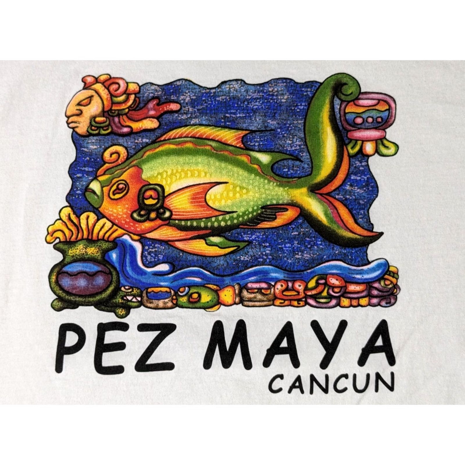Vintage PEZ MAYA CANCUN Men Size XL White Graphic Tourist T-Shirt Size US XL / EU 56 / 4 - 3 Thumbnail
