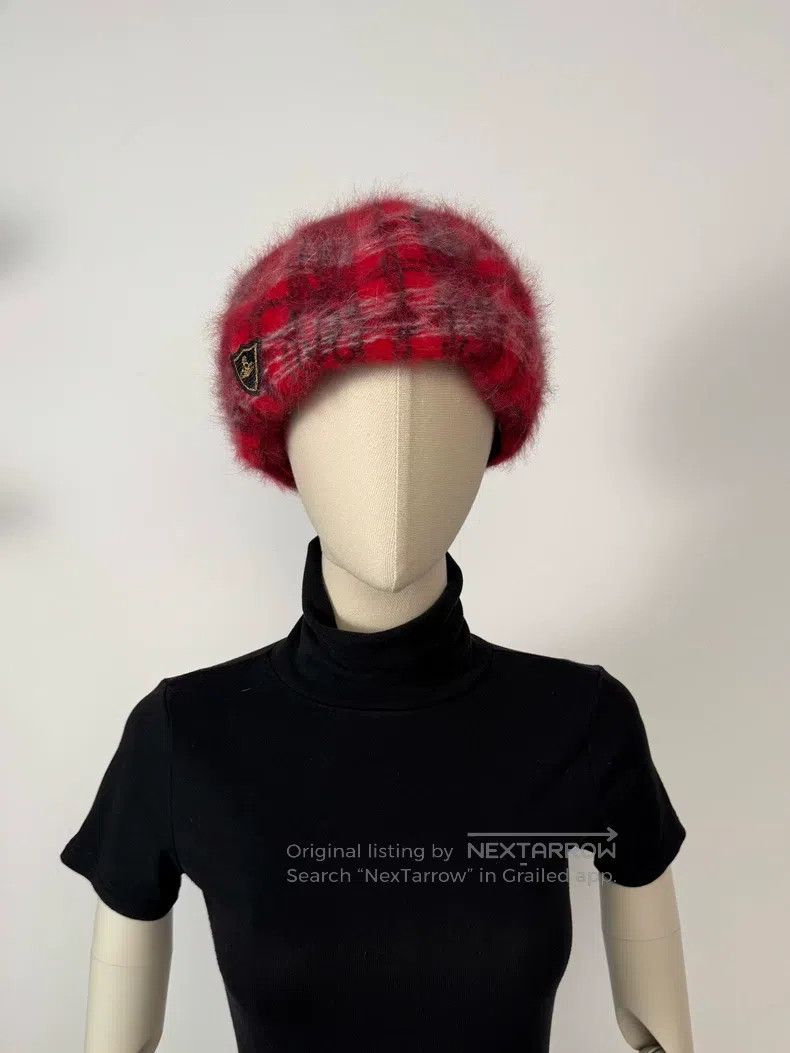 Vivienne Westwood Vivienne Westwood Red and Black Plaid Beret Cap with Satur Size ONE SIZE - 2 Thumbnail