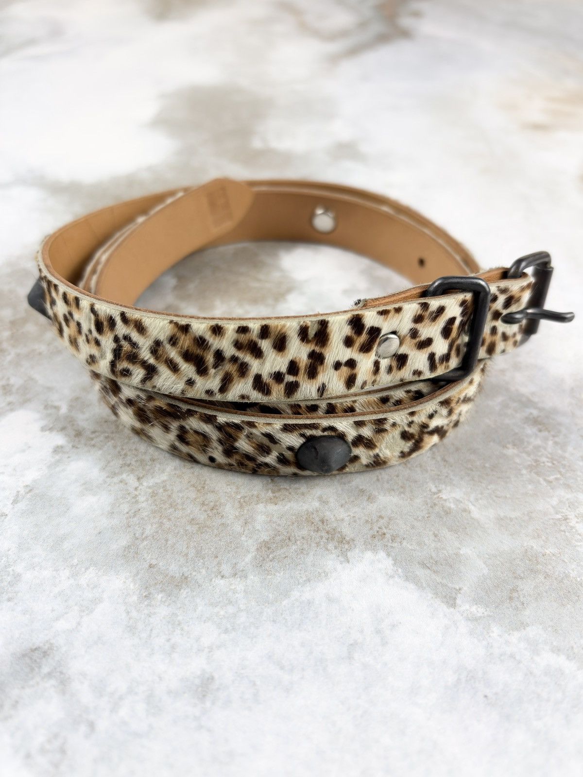 Undercover AW00 Undercover Leopard Cheetah Fur Studded Leather Belt Size ONE SIZE - 3 Thumbnail