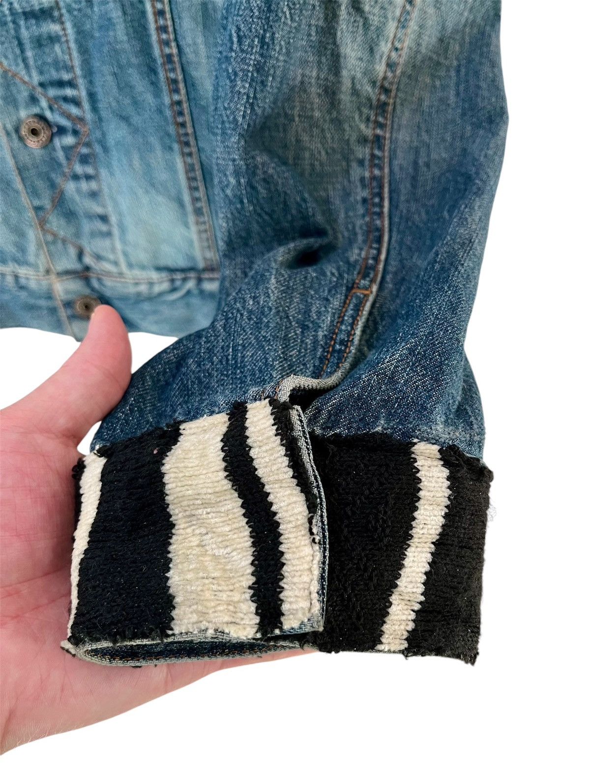 Energie Vintage 90s Energie Coogi Style Denim Jacket Made In Italy Size US XL / EU 56 / 4 - 8 Thumbnail
