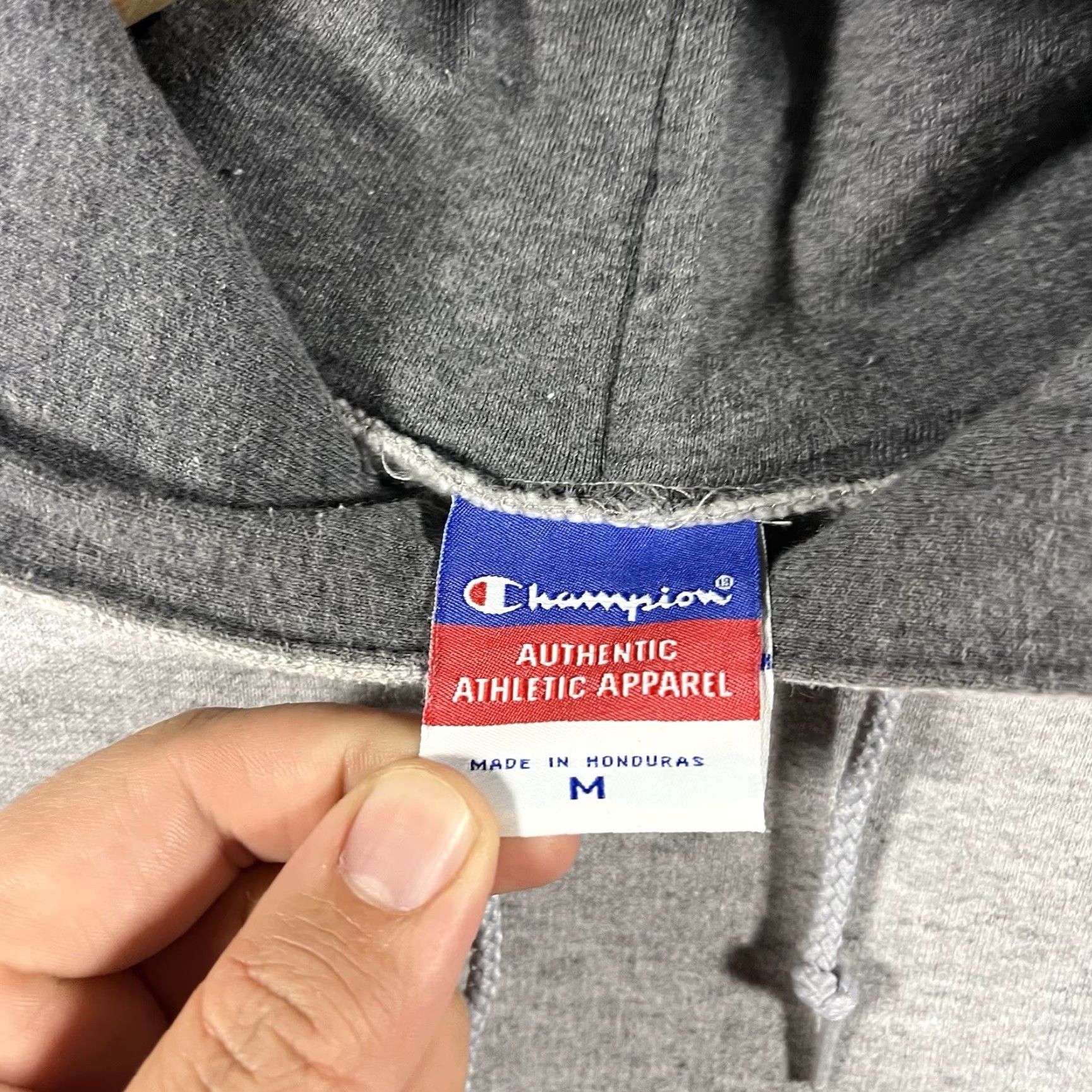 Champion VINTAGE ESPN Hoodie Mens M Gray Embroidered Spellout 90s Sports USA Zone Champion Logo Graphic Print College Size US M / EU 48-50 / 2 - 5 Thumbnail