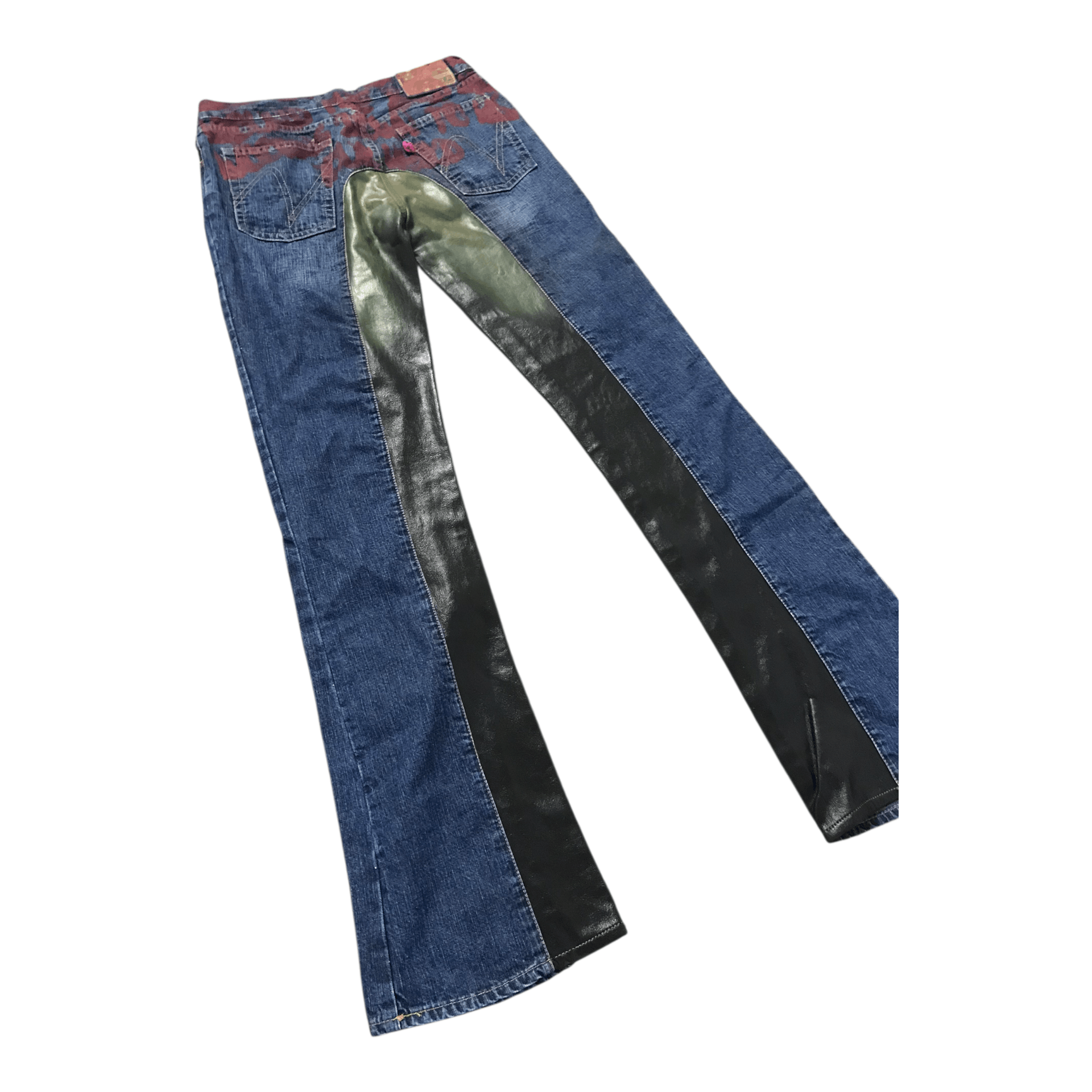 If Six Was Nine × Japanese Brand × Le Grande Bleu (L.G.B.) No Lolita Half Leather Blue Bootcut pant Size US 28 / EU 44 - 1 Thumbnail