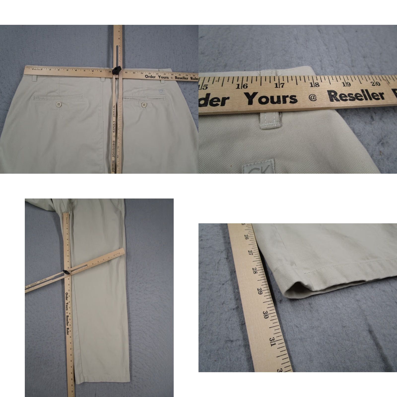 Calvin Klein VINTAGE Calvin Klein Pants Mens 36 Beige Super Sandwash Twill Flat Front Chinos 36x30 Mens Beige Pants Calvin Klein Retro City Preppy 90s Mens Size US 36 / EU 52 - 8 Thumbnail